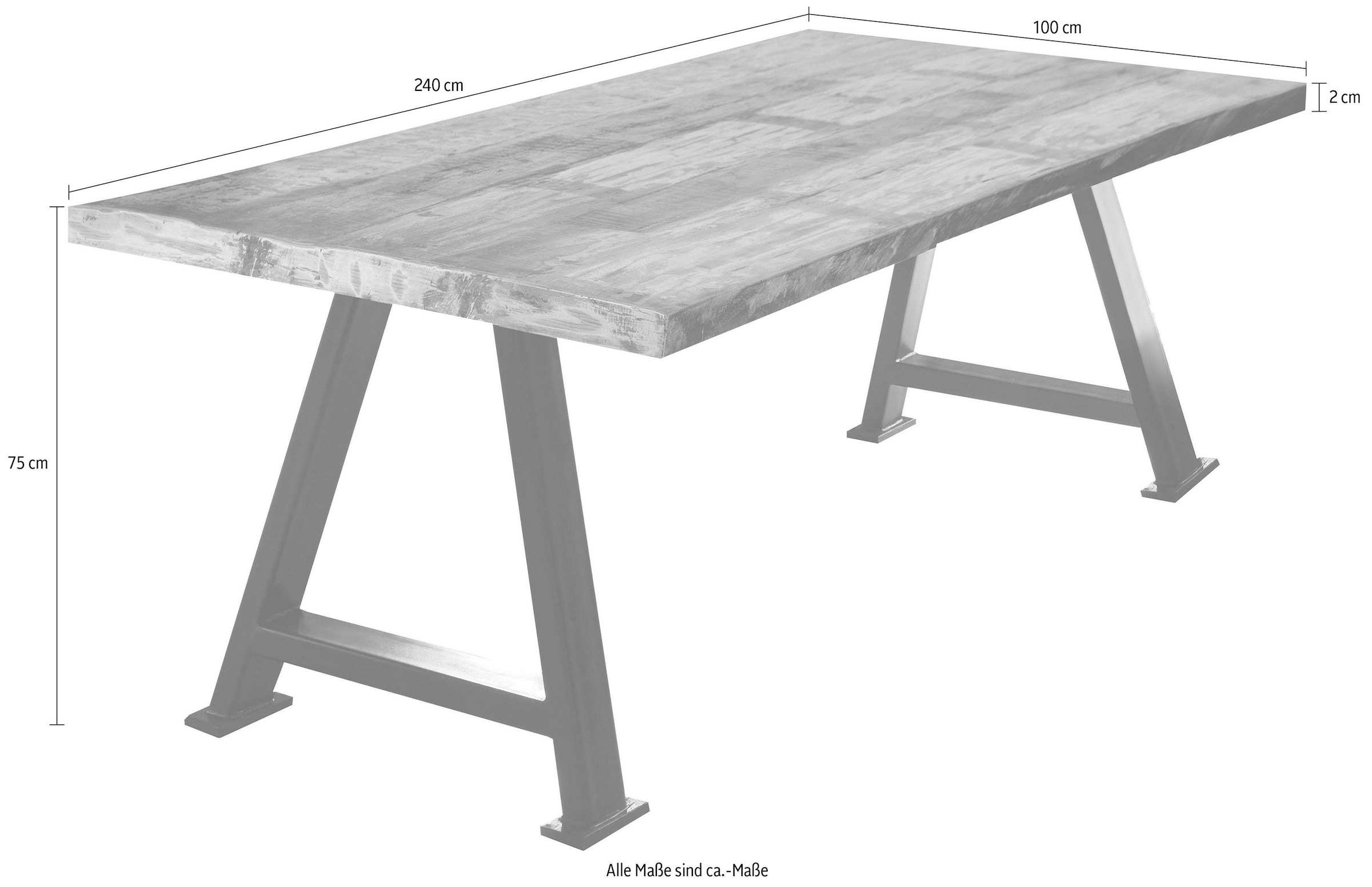 3. Bild von SIT Esstisch »Tops&Tables«, mit Platte aus recyceltem Altholz mit Farbresten, Shabby Chic, Vintage