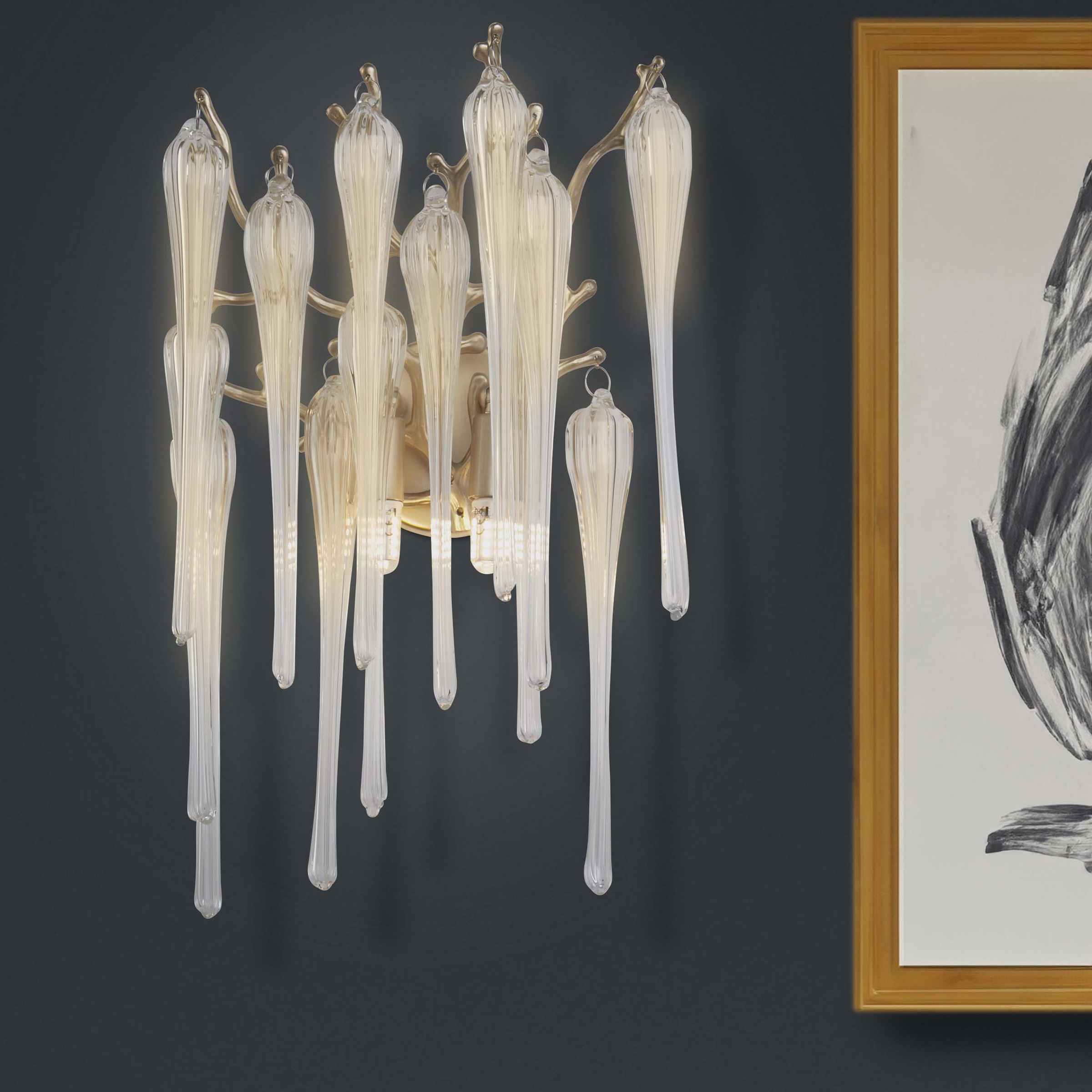 Searchlight Wandleuchte »Heritage 2Lt Wandleuchte, goldenes Metall und klare Glas-Tropfen« G9 1 Stk.
