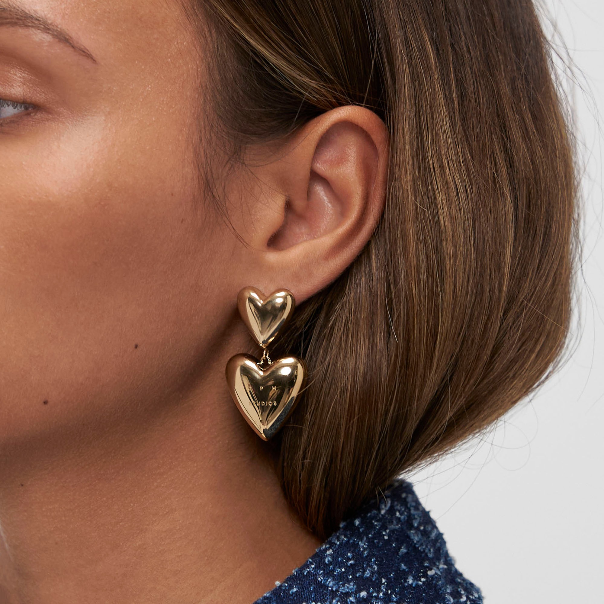 Copenhagen Studios Paar Ohrhänger »Schmuck Geschenk Edelstahl Ohrring Puffy Hearts«