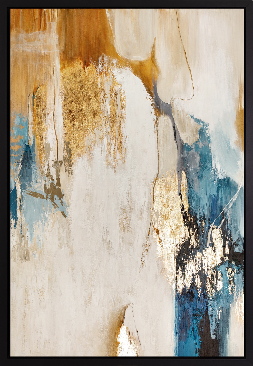 queence Leinwandbild »Abstrakt Beige und Gold«, Abstrakt-Abstrakte-Kunst-Mo günstig online kaufen