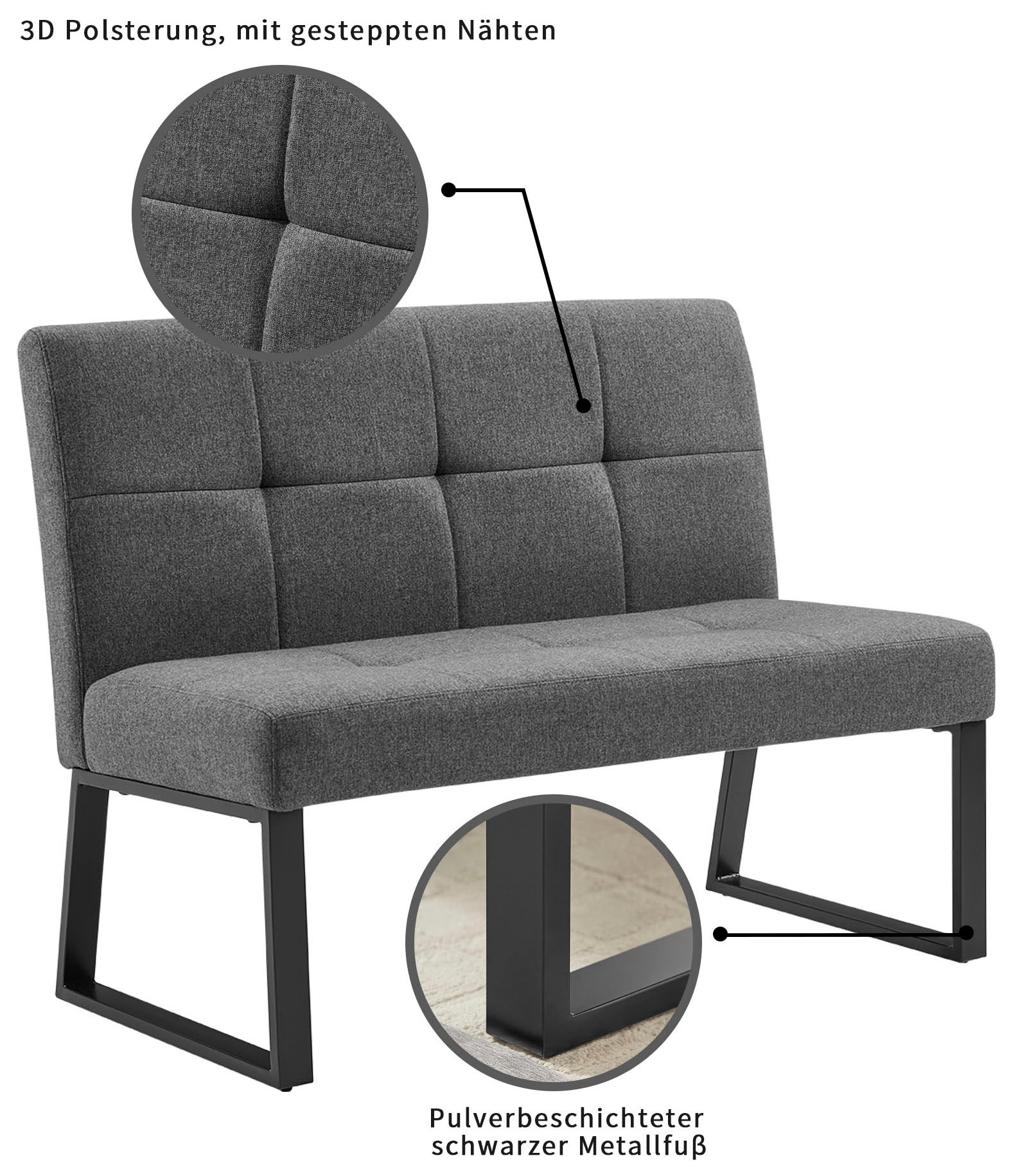 OTTO home Essgruppe »Geranie« Set, 4 tlg. in Eichenoptik mit schwarzem Säulengestell