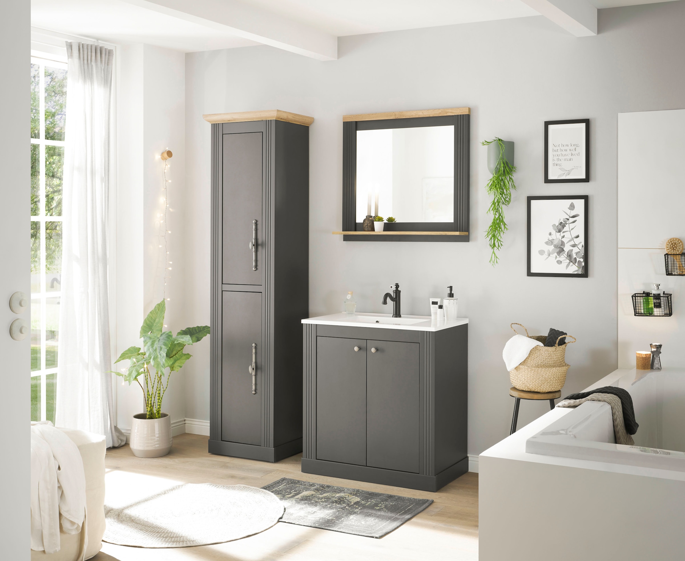 Home affaire Badmöbel-Set »WESTMINSTER, Bad im Landhausstil, 3-teiliges Bad günstig online kaufen