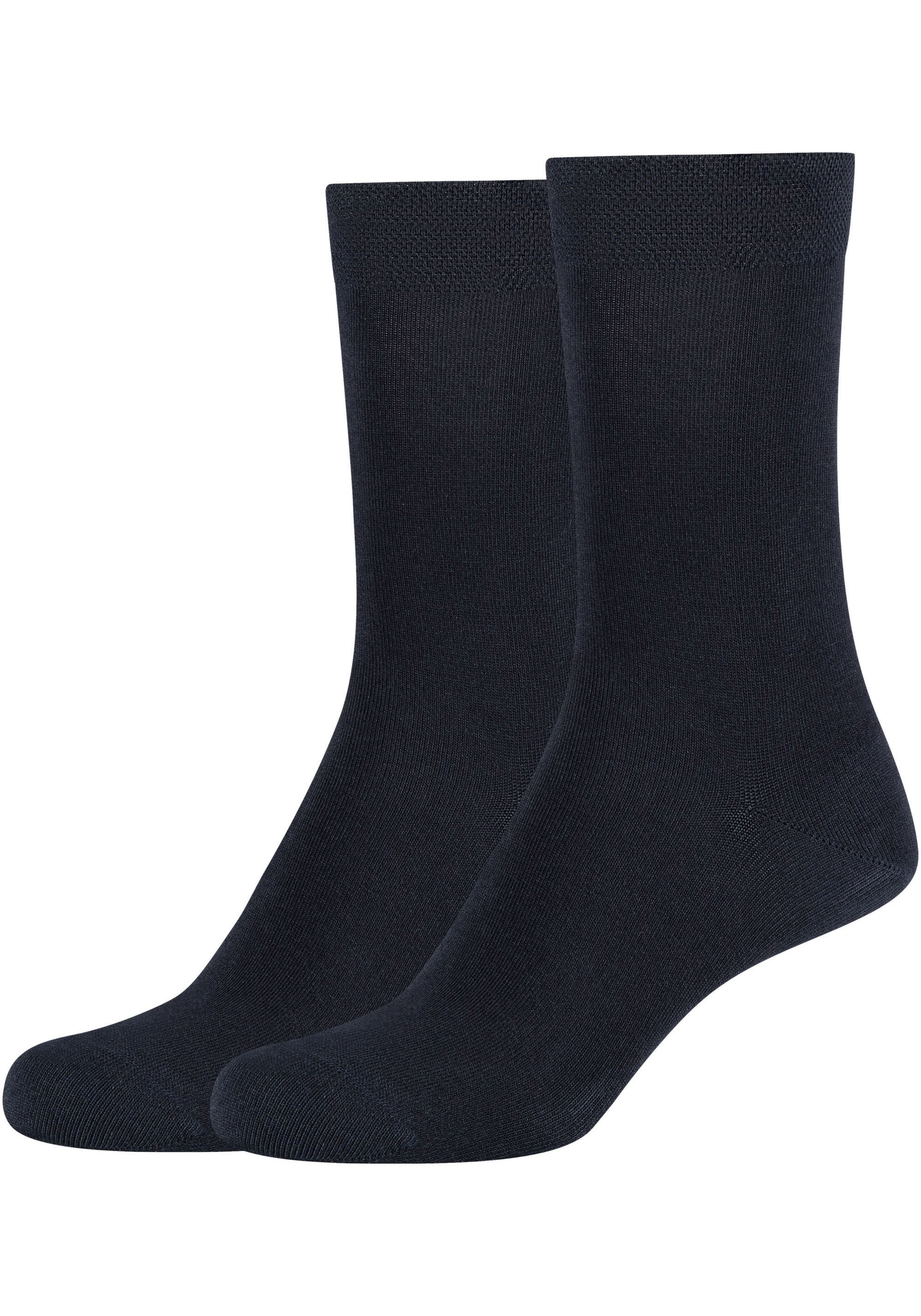Camano Basicsocken »ca-soft«, (4 Paar), Mit Piquee-Bund ohne Gummidruck