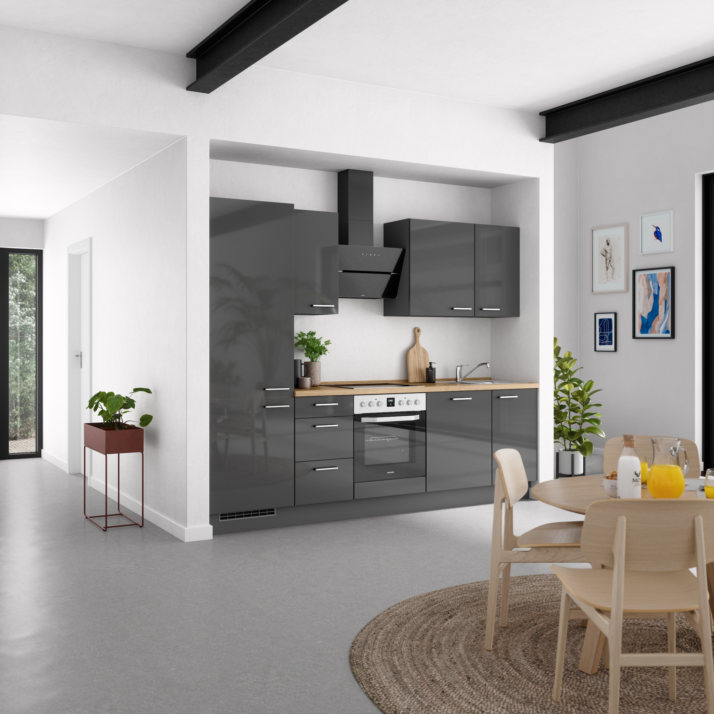 nobilia® Küchenzeile »"Flash II"« vormontiert, Ausrichtung wählbar, Breite 270 cm, wahlw. mit E-Geräten