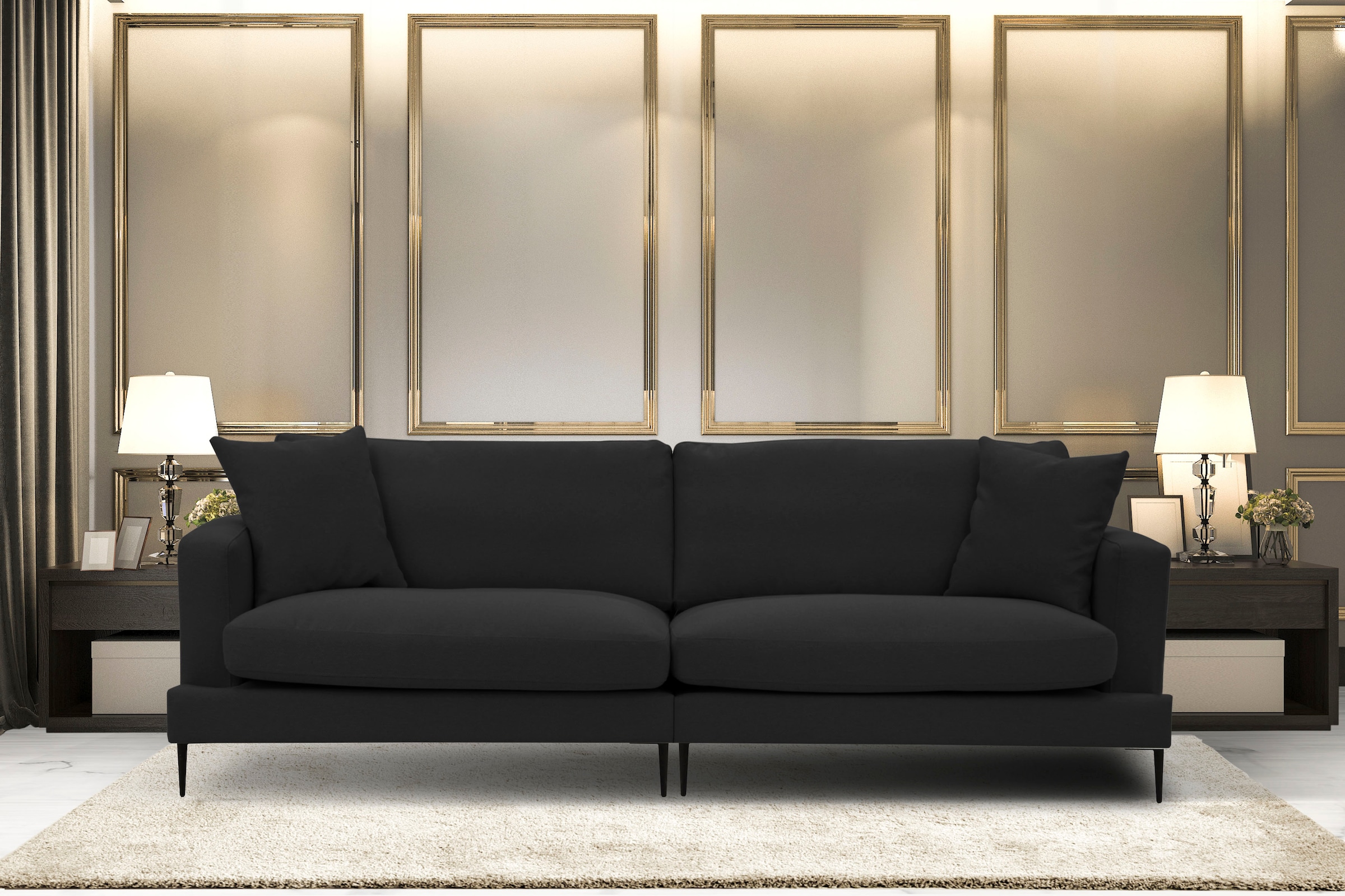 Home affaire Big-Sofa »Cozy elegantes Designsofa, Maße B/T/H: 252/97/80 cm« günstig online kaufen