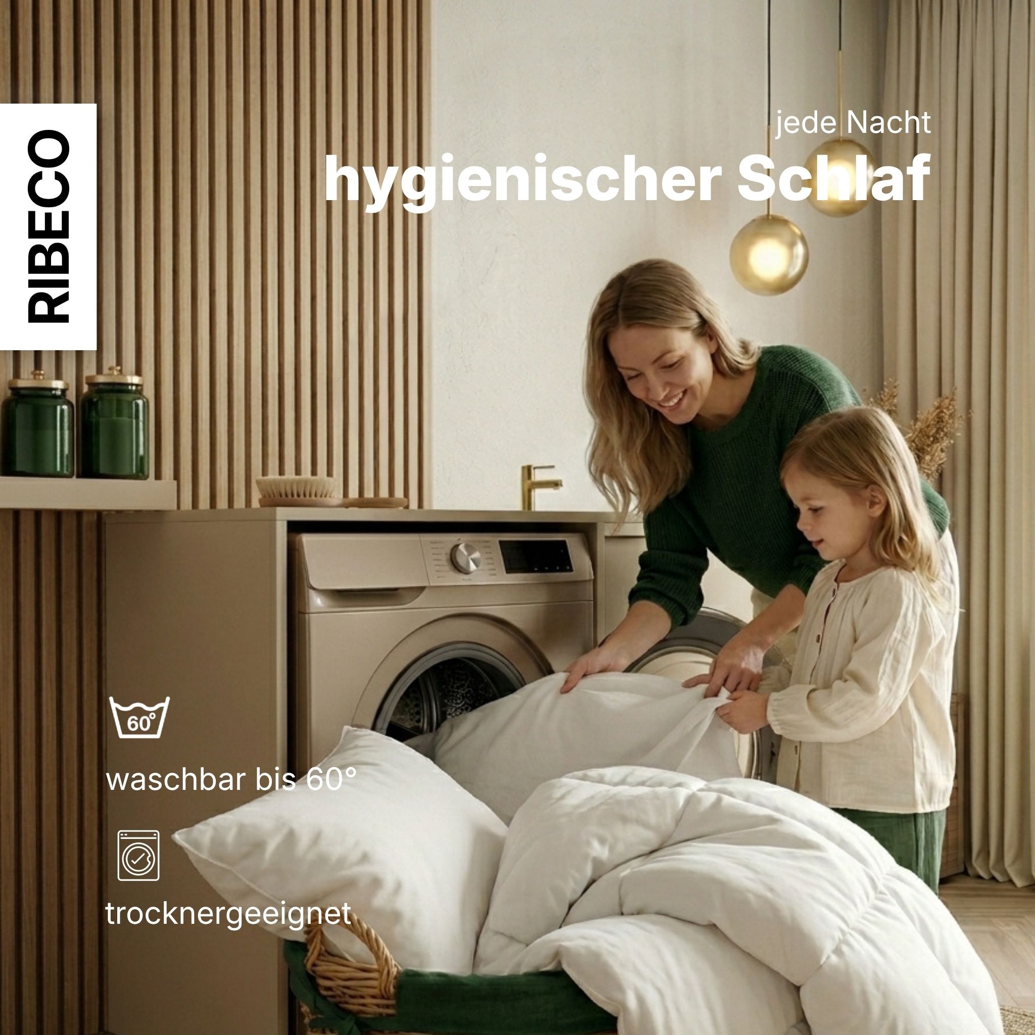RIBECO Federbettdecke »Bettdecke in 135x200 und 155x220cm Topseller,« extrawarm Füllung 50% Daunen & 50% Federn 1 Stk. tlg. Daunen und Federn, Made in Germany, mit gratis 80x80 cm Kissen