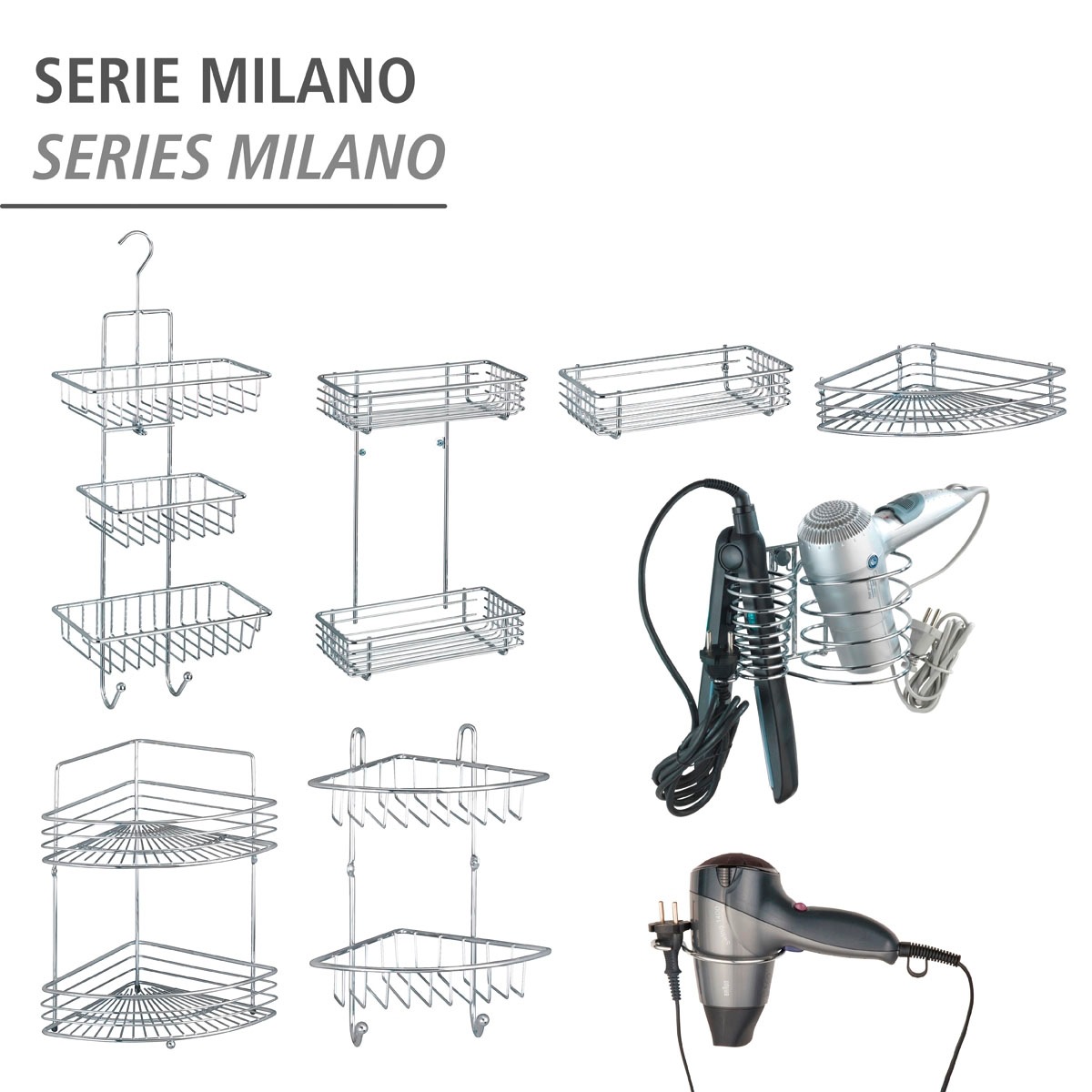 WENKO Eckregal »Milano«, 2 Ablageflächen