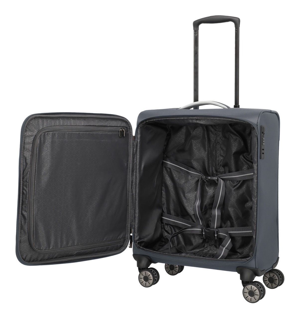 travelite Handgepäck-Trolley »JETPACK Max 4 Cabin, konzip. für Lufthansa, Austrian Airlines & Swiss«, 4 Rollen, Weichgepäck-Koffer Handgepäck für die meisten gängigen Airlines