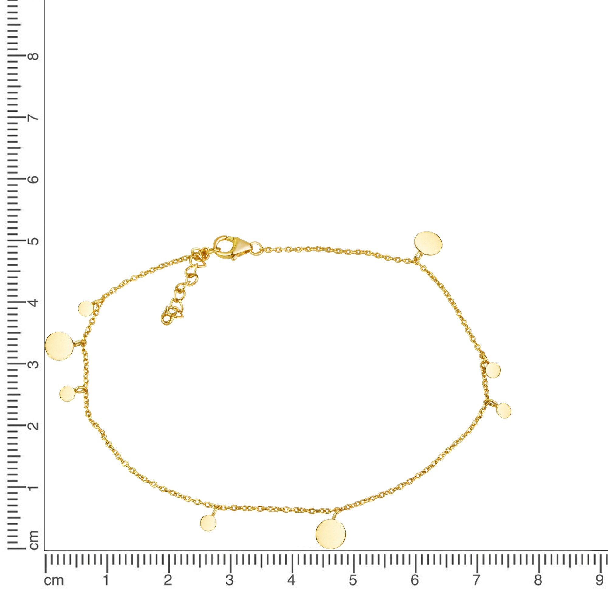 Vivance Fußkette »925/- Sterling Silber vergoldet Plättchen«