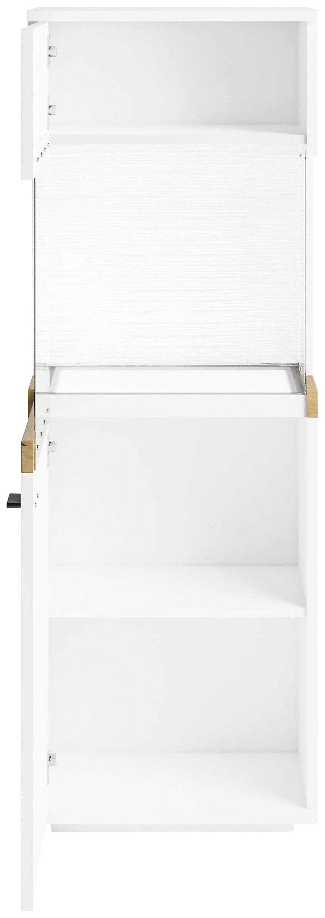set one by Musterring Glasvitrine »Lancaster«, Farben weiß oder grau mit Eicheabsetzung, mit LED-Beleuchtung