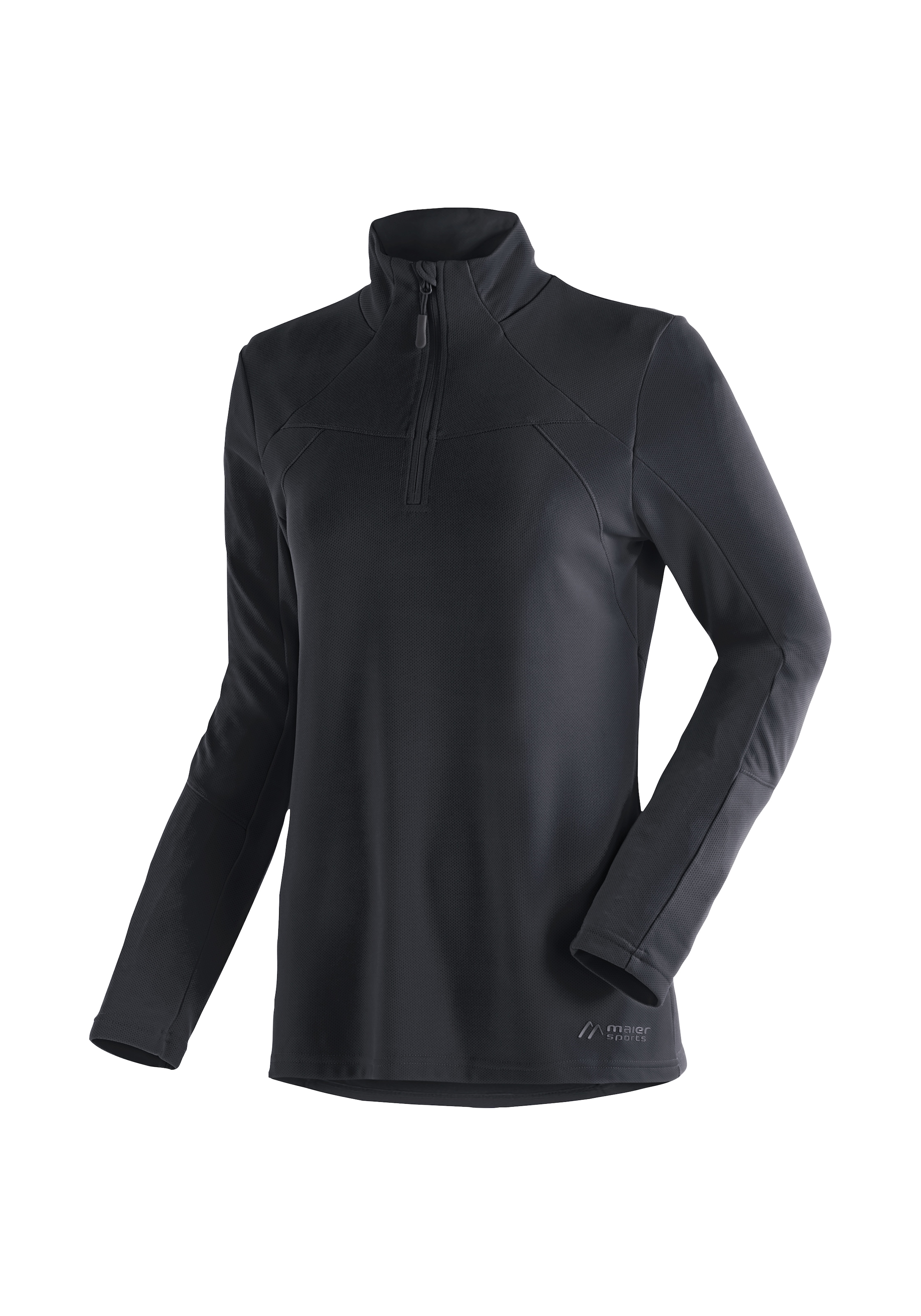 Funktionsshirt „Bianka“, funktionaler Damen Midlayer für Outdoor Touren und Ausflüge, Gr. 50, schwarz