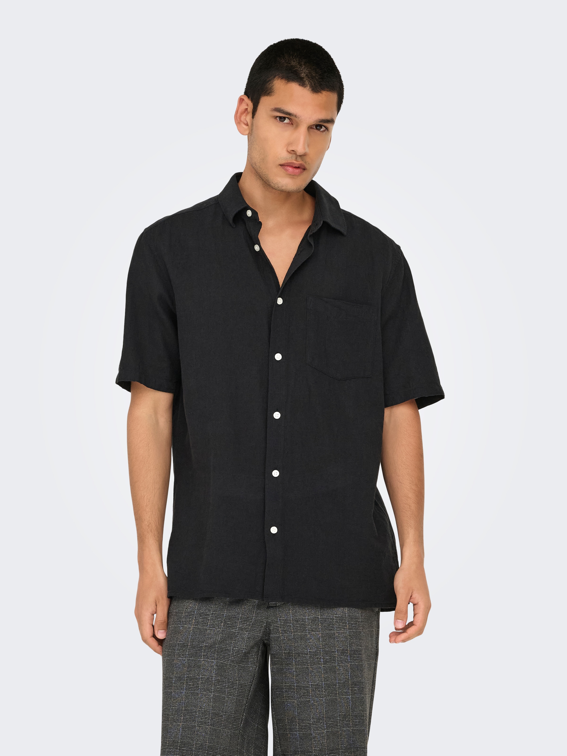 ONLY & SONS Kurzarmhemd »ONSCAIDEN LIFE REG SS 1 PKT SHIRT«