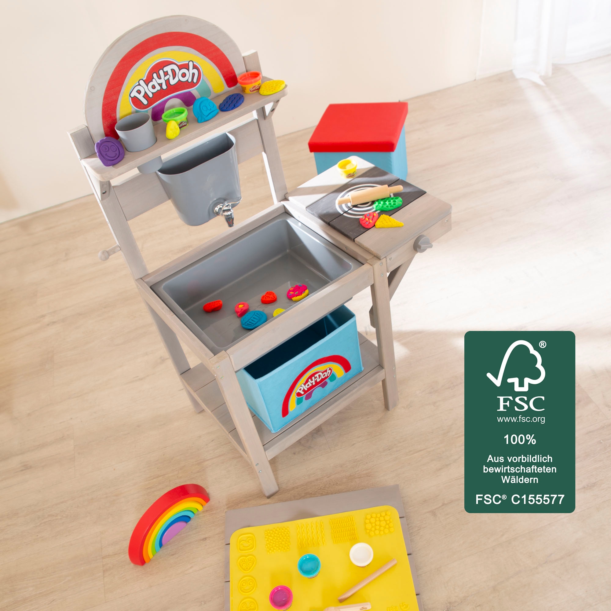 roba® Outdoor-Spielküche »Play-Doh«, inkl. Knete, 3D-Kreativmatte; FSC® - schützt Wald - weltweit