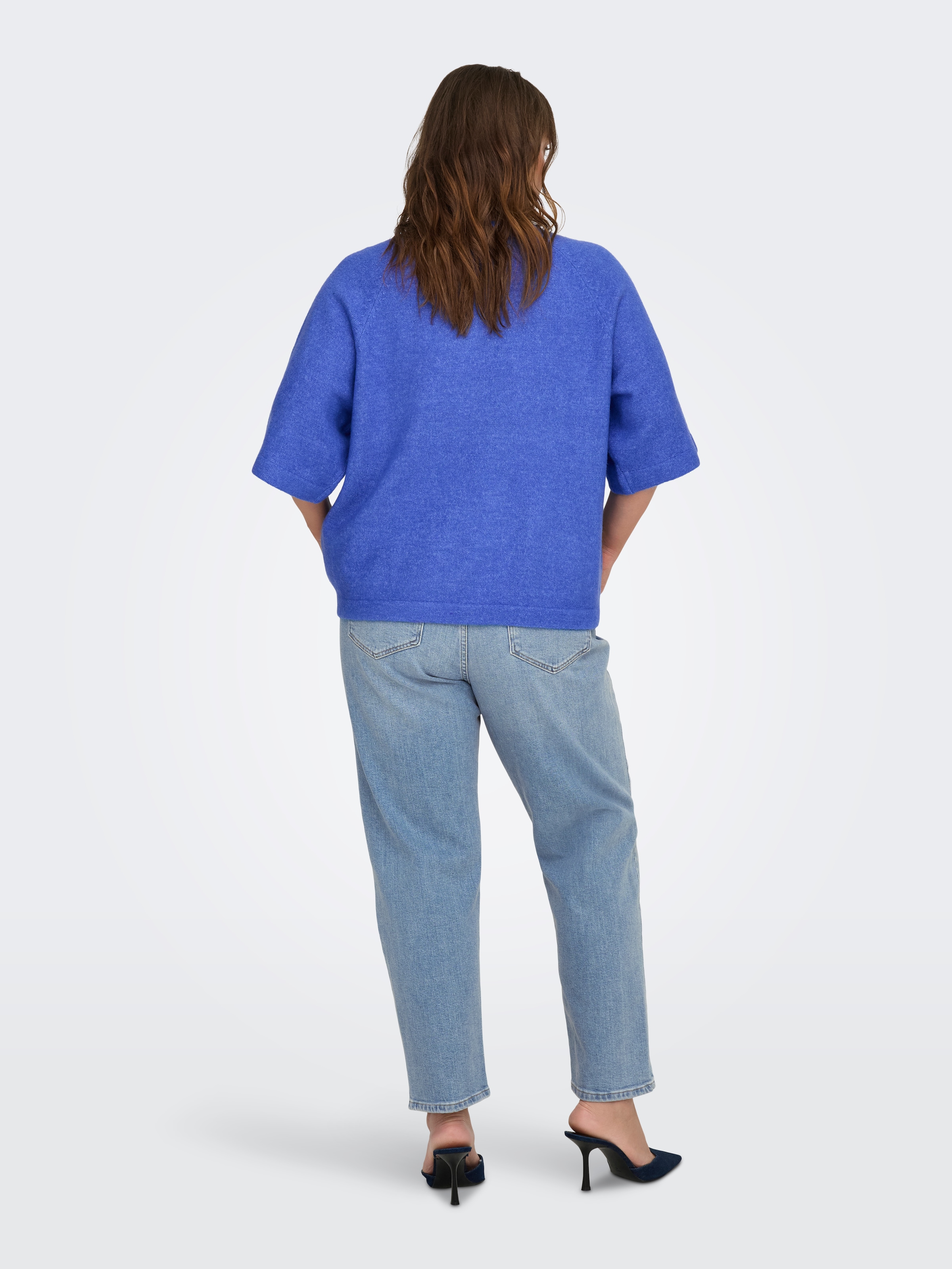 ONLY CARMAKOMA Strickpullover »CARSIMONI 3/4 PULLOVER KNT NOOS« Materialmix, regular fit