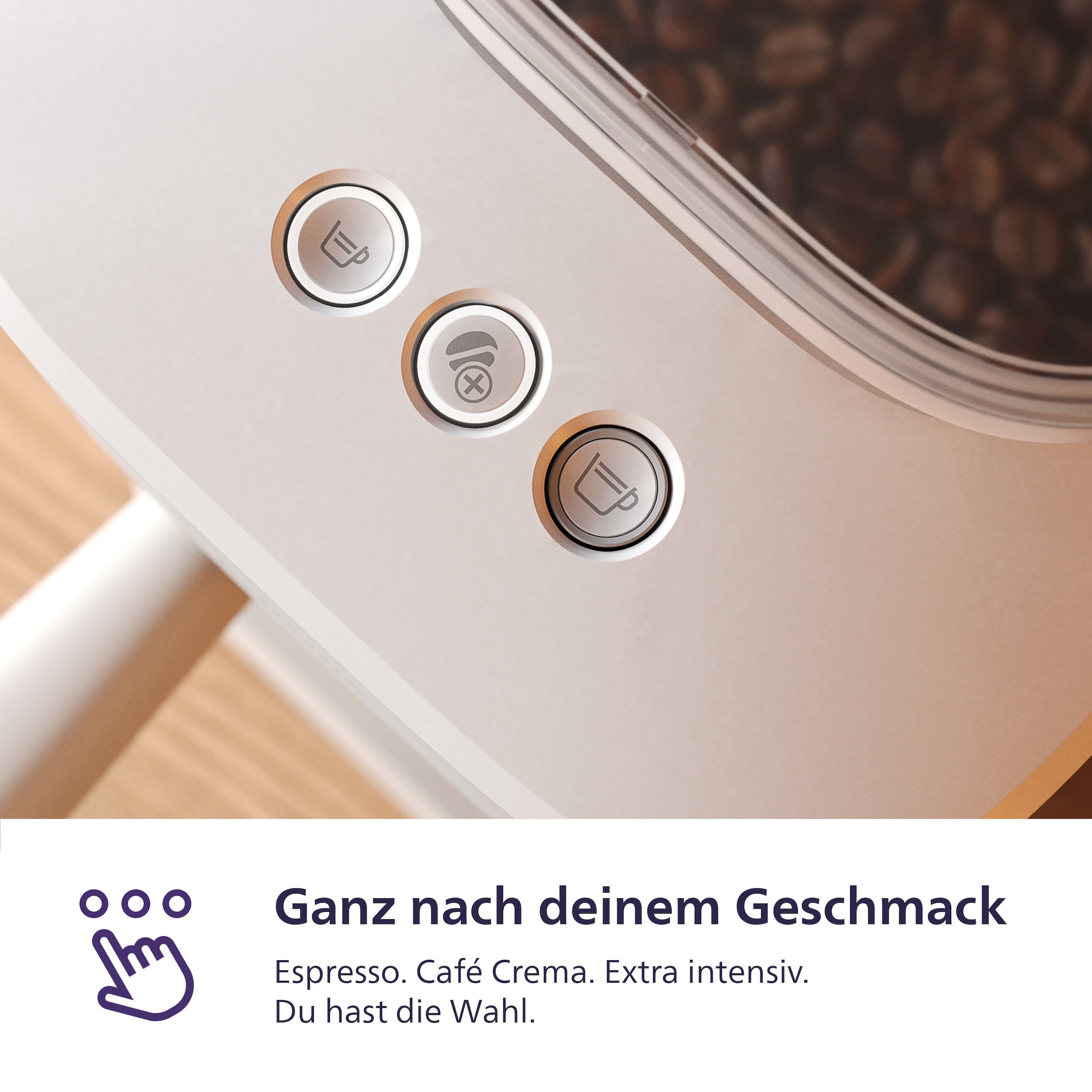 PHILIPS baristina Espressomaschine »BAR308/00 mit Mahlwerk für ganze Bohnen, Milchaufschäumer inkl.« 16 bar Pumpendruck, Naturweiß​
