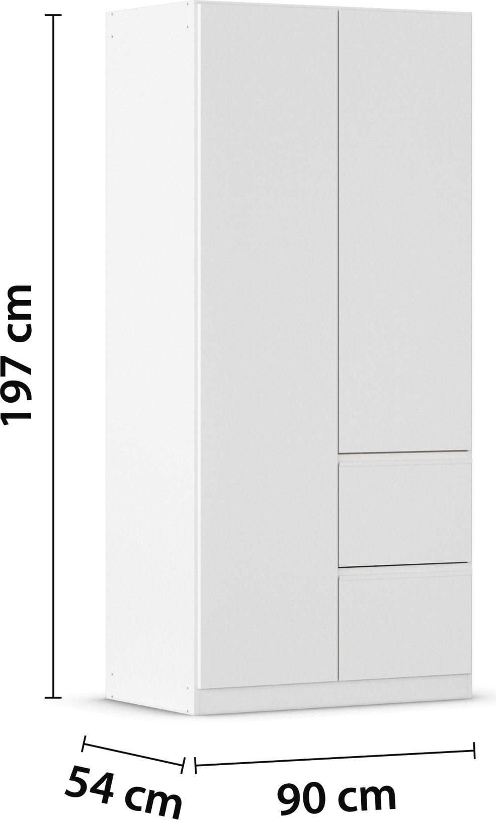 rauch Drehtürenschrank »Kleiderschrank Schrank Garderobe Wäscheschrank COSTA«, Breite 91 cm grifflose Front mit Push-to-Open Funktion MADE IN GERMANY
