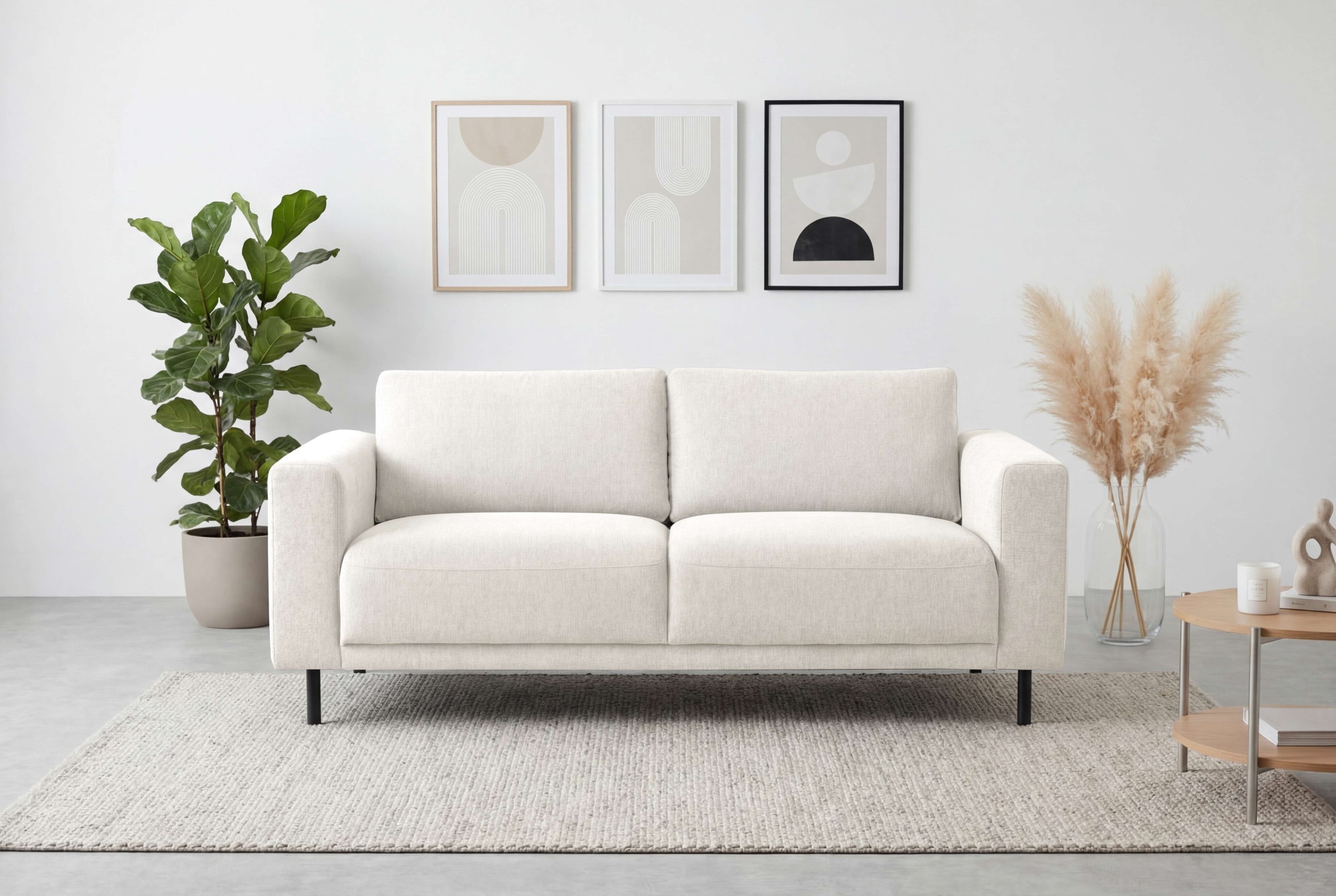 Home affaire 2,5-Sitzer »Sveeva, Kompaktsofa, B.183 cm, schwarze Metallfüße« langlebiger Webstoff, mit Wellenunterfederung, viele Farben