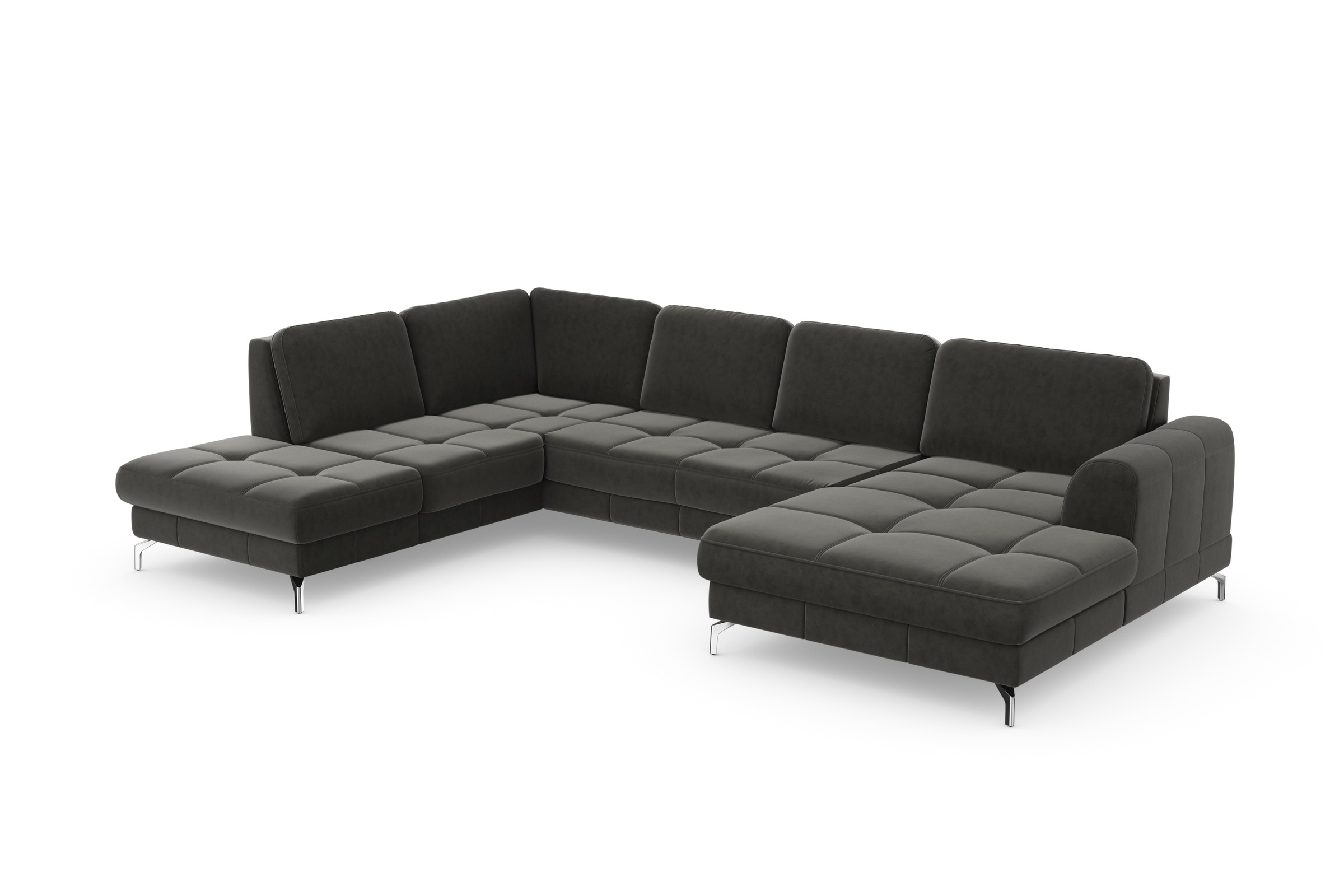 sit&more Wohnlandschaft »Bendigo U-Form«, inklusive Sitztiefenverstellung, Bodenfreiheit 12 cm, in 2 Fußfarben