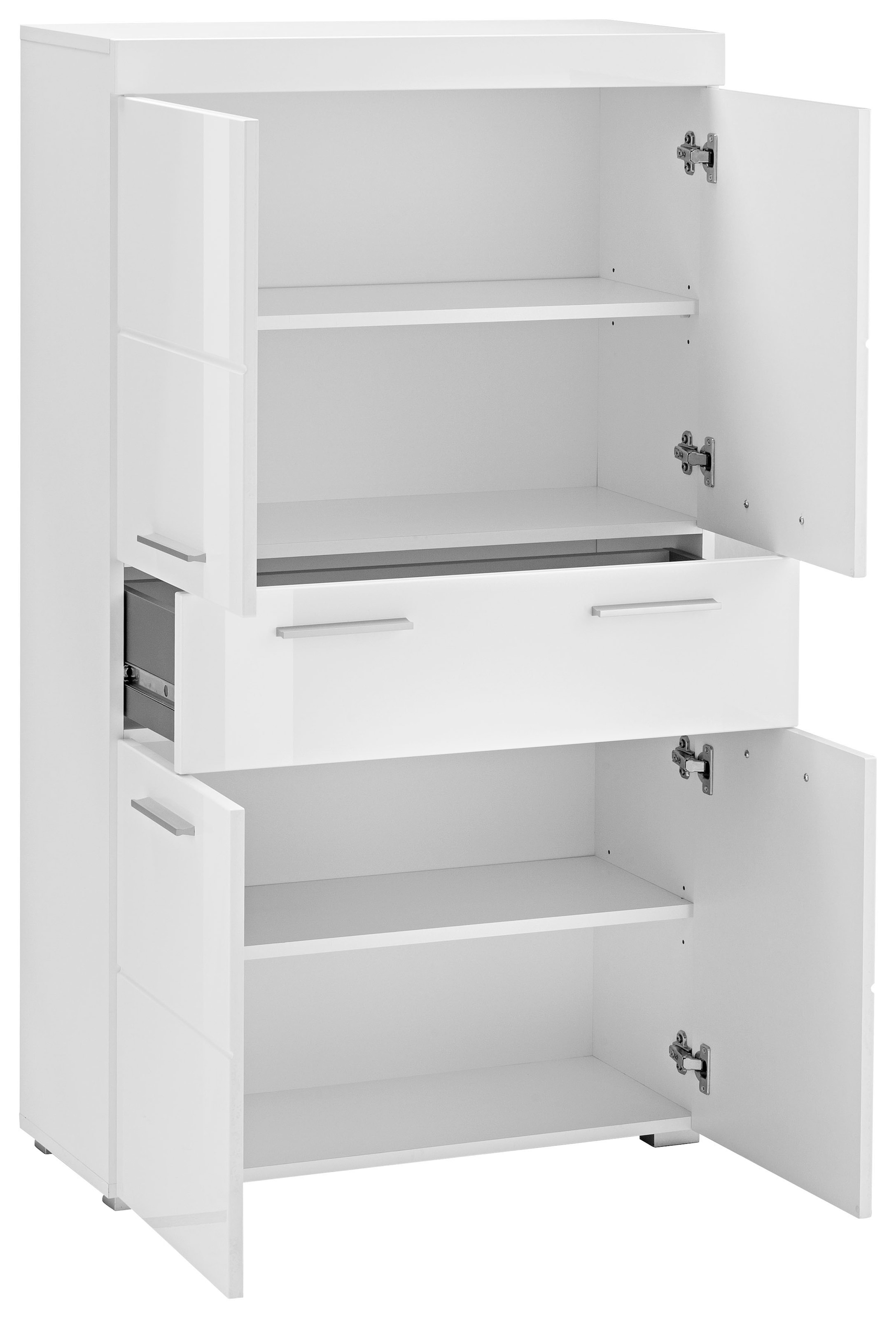 welltime Midischrank »Avena« Standschrank mit 4 Türen, 1 Schublade - (B/T/H) 73/31/130 cm