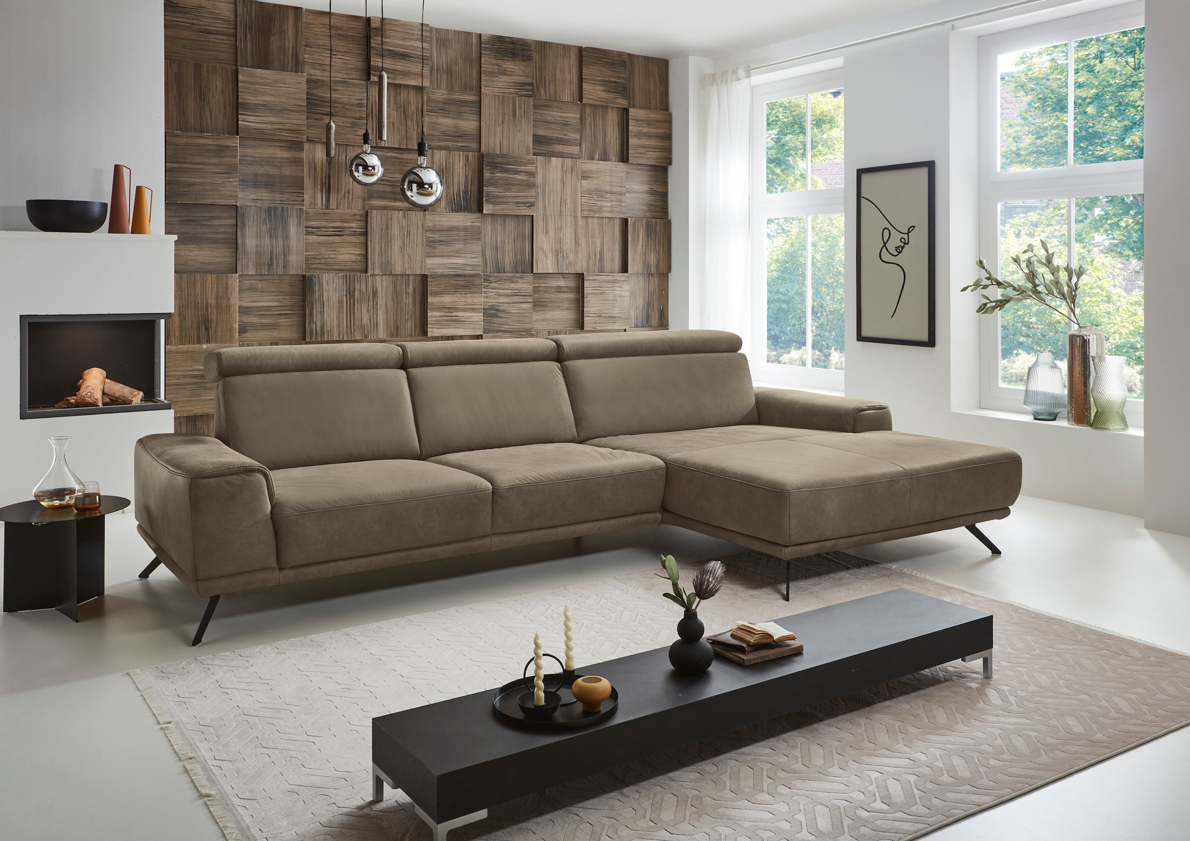 Die PlanBar Ecksofa "PN-EM22041 L-Form", wahlweise motorisches Canape oder günstig online kaufen