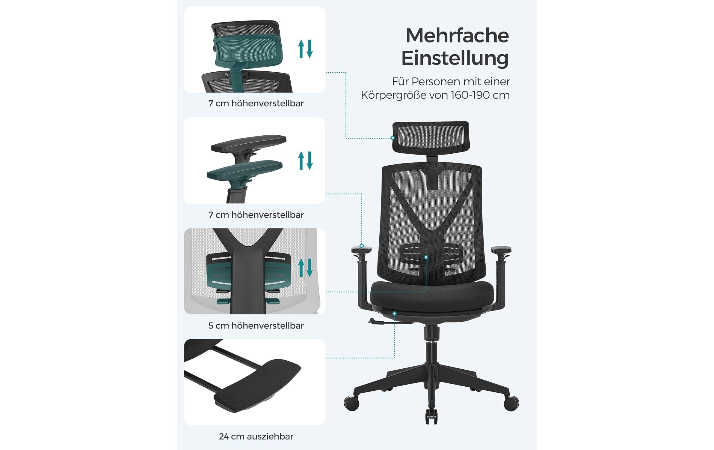 SONGMICS Bürostuhl »mit ausziehbare Fussstütze« ()