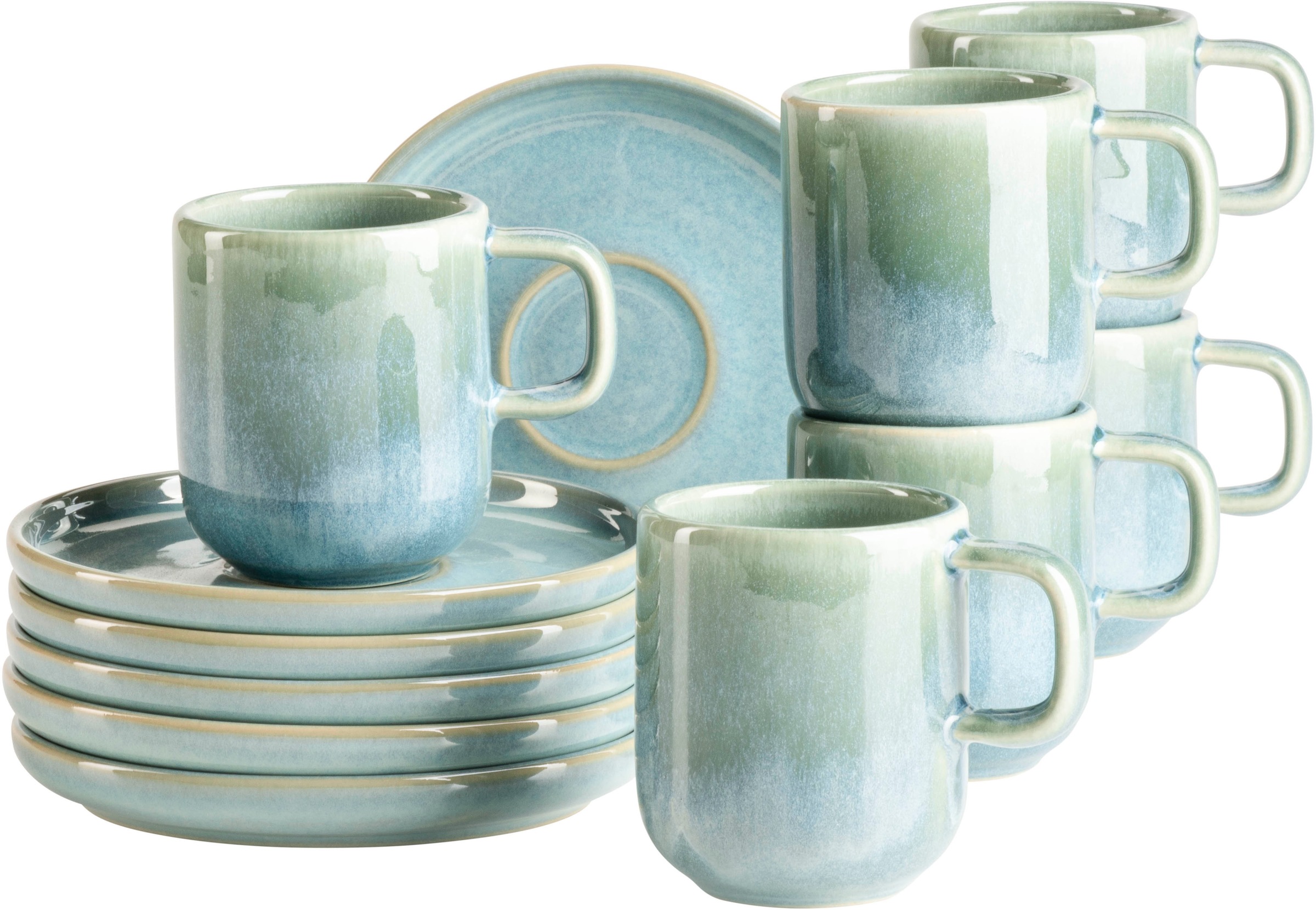 MÄSER Espressotasse »Cordelia, Espressotassen Set, aus Steinzeug«, (Set, 12 günstig online kaufen