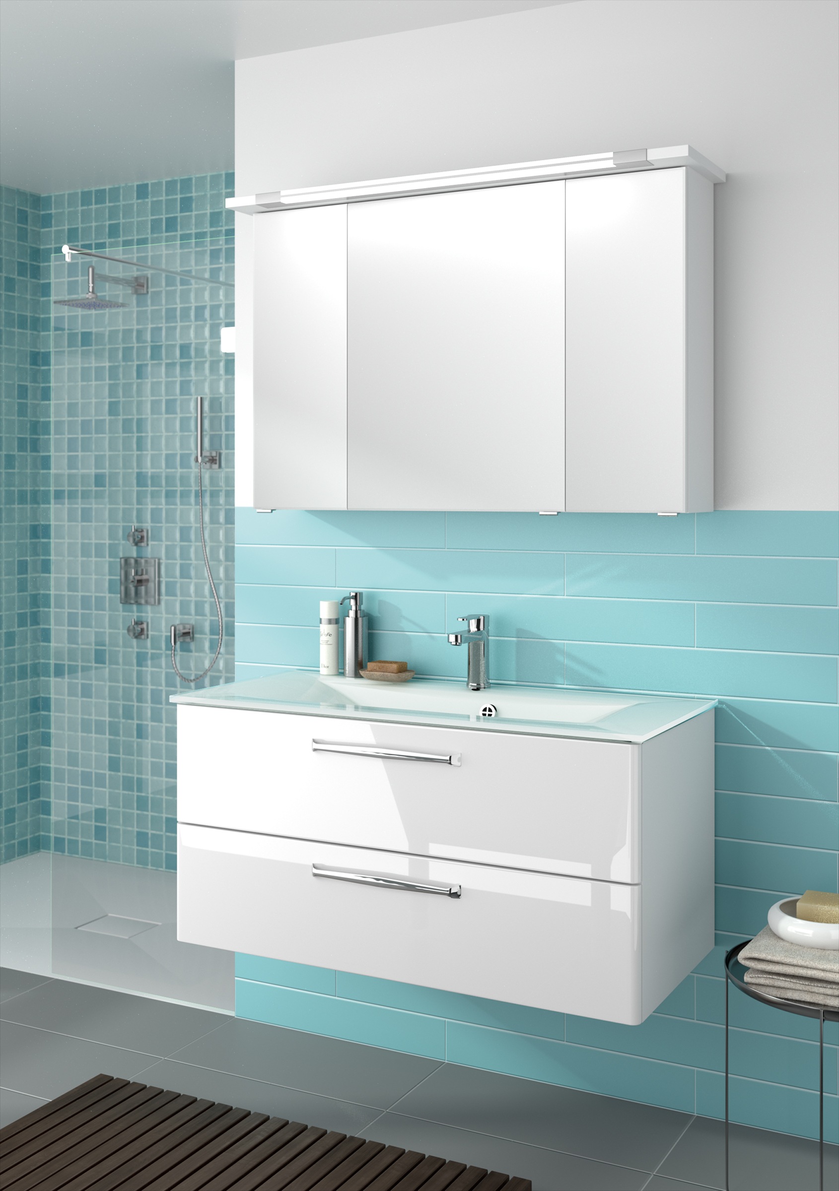 Saphir Badmöbel-Set »Trentino 2-teilig Glas-Waschtisch, Spiegelschrank mit günstig online kaufen