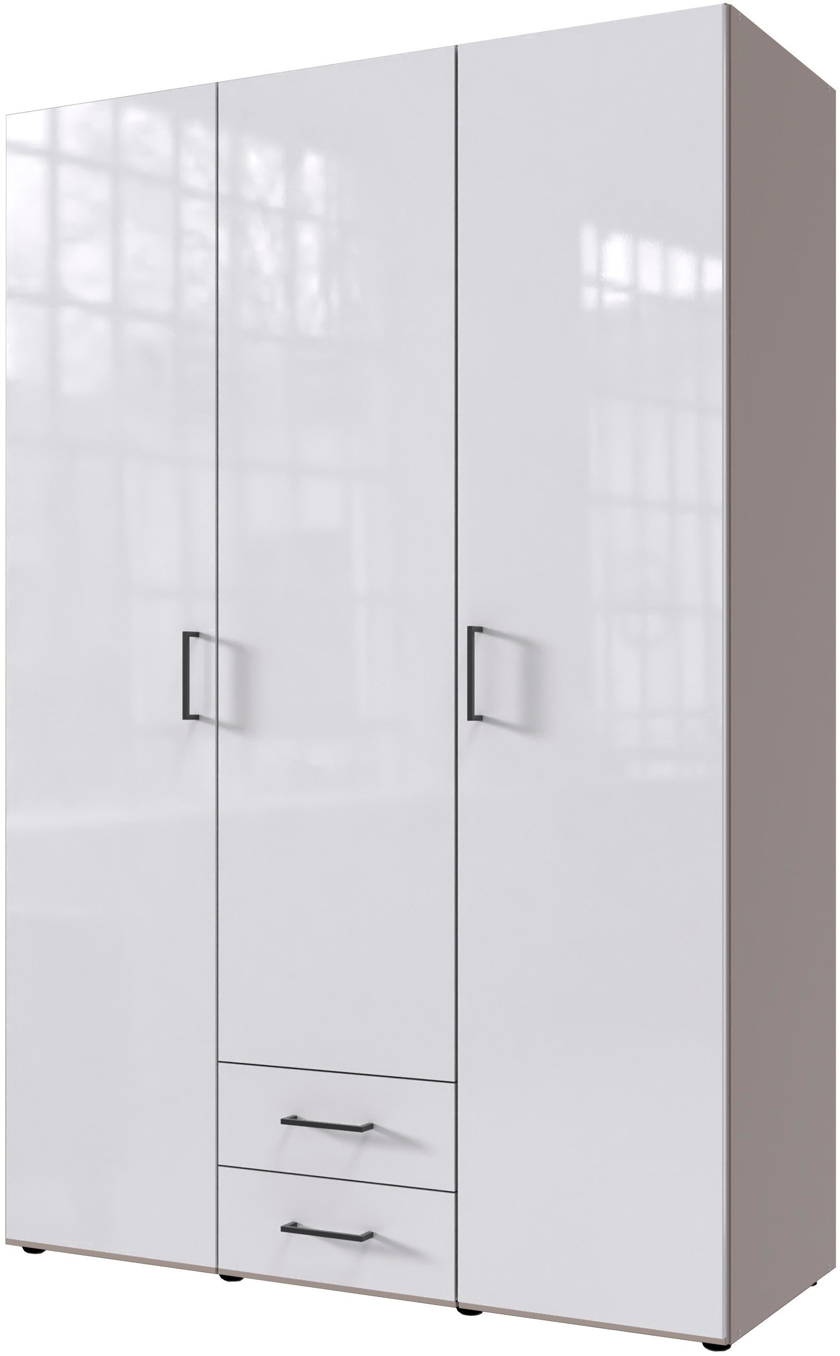 WIMEX Drehtürenschrank »Mugano« mit langen oder kurzen Griffen aus Metall, wahlweise mit oder ohne Spiegel, mit Schubladen Front Hochglanz Lack...