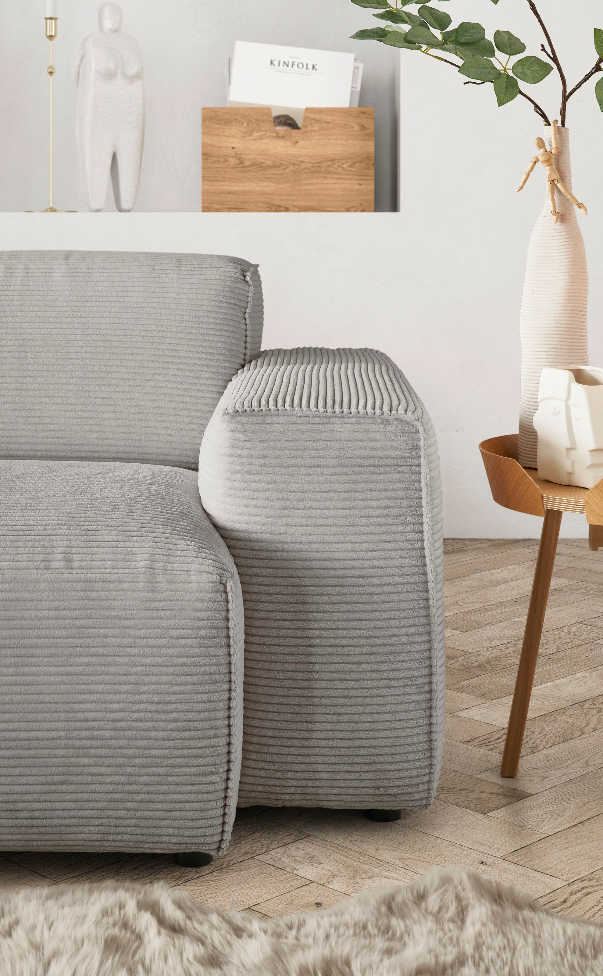andas Ecksofa »Glimminge auch in Breitcord, Feincord, Bouclé + Easy care-Bezug«, L-Form, Breite 294, Zierkissen