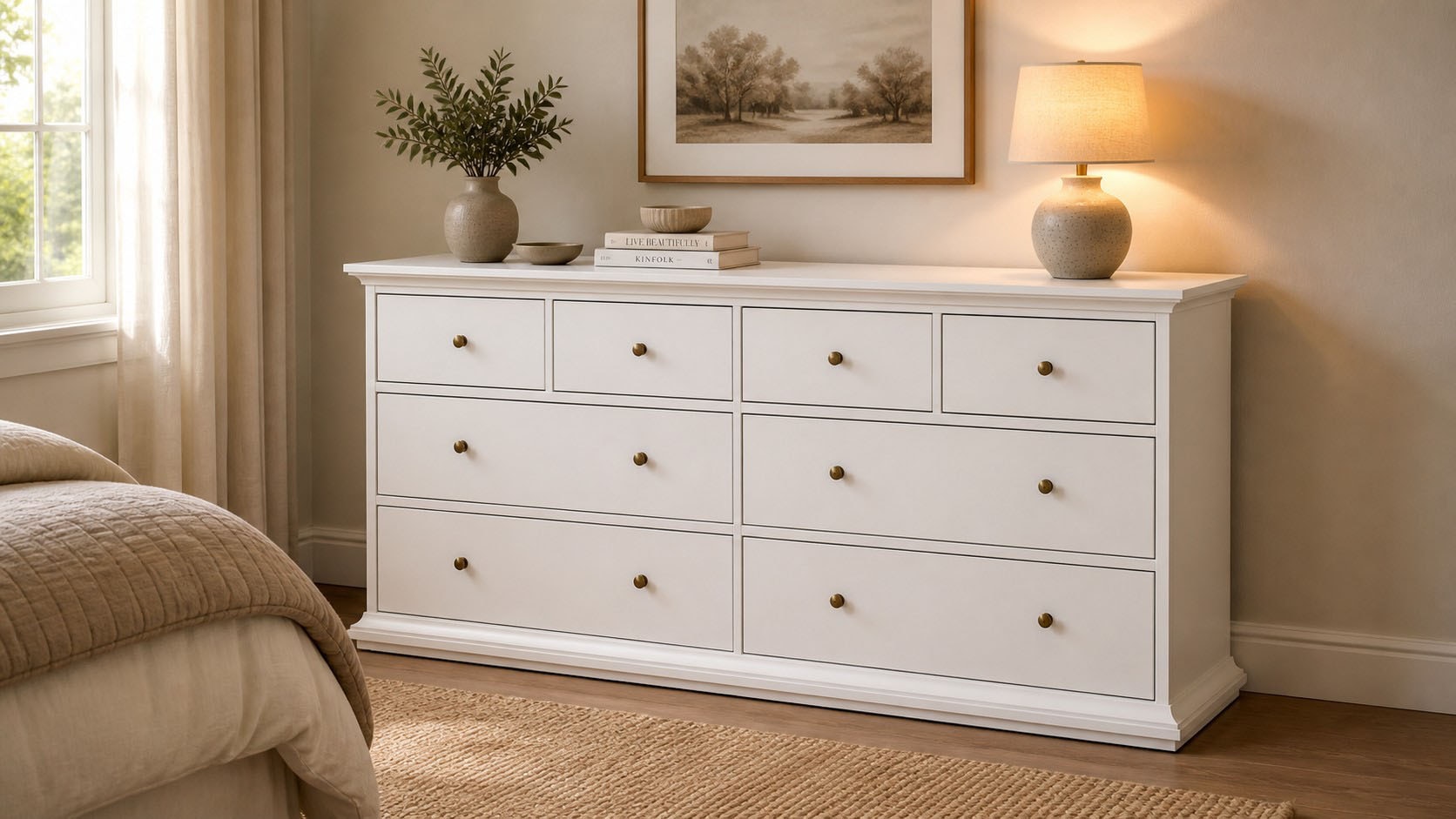 Home affaire Kommode »Kommode, 8 Schubladen, breit, Landhausstil«