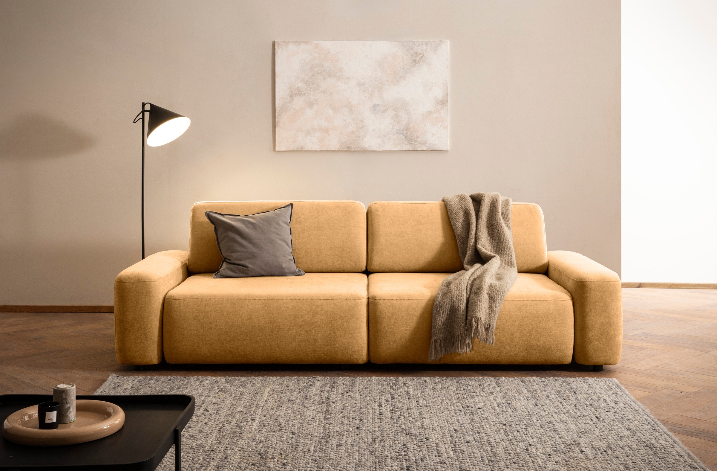 INOSIGN 3-Sitzer »TORGE (257cm), Sofa,Schlafsofa in Cord, Samtvelours, Stru günstig online kaufen