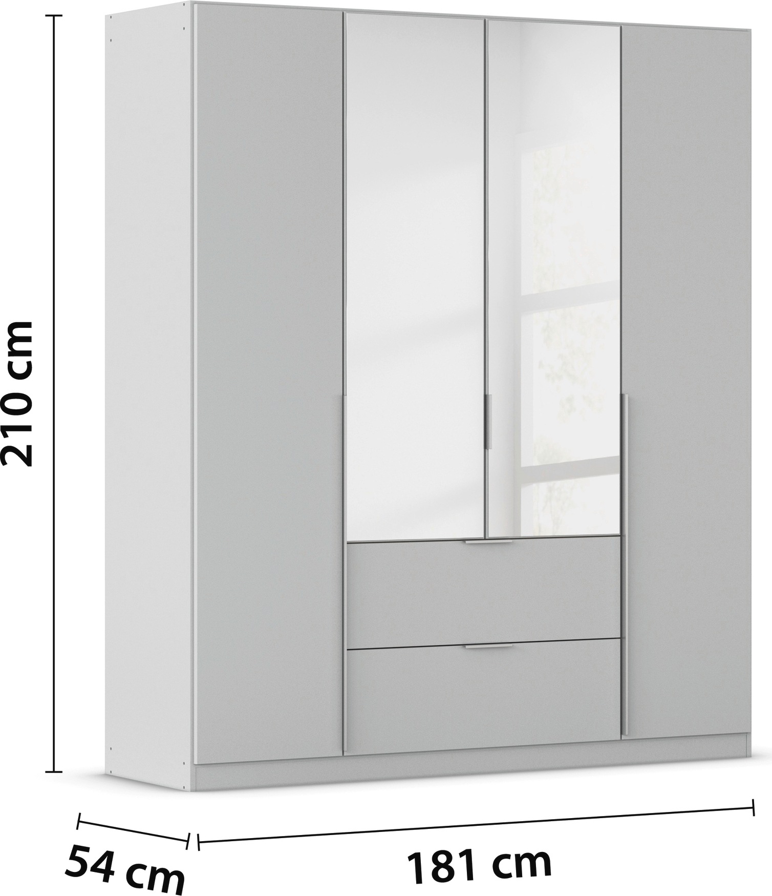 rauch Drehtürenschrank »Kleiderschrank Schrank Garderobe AGORDO mit Dekor- oder Hochglanzfront«, (in zwei Griff-Farben, Breiten 91-360 cm), mit Außenschubkästen, in 7 Breiten und 2 Höhen MADE IN GERMANY