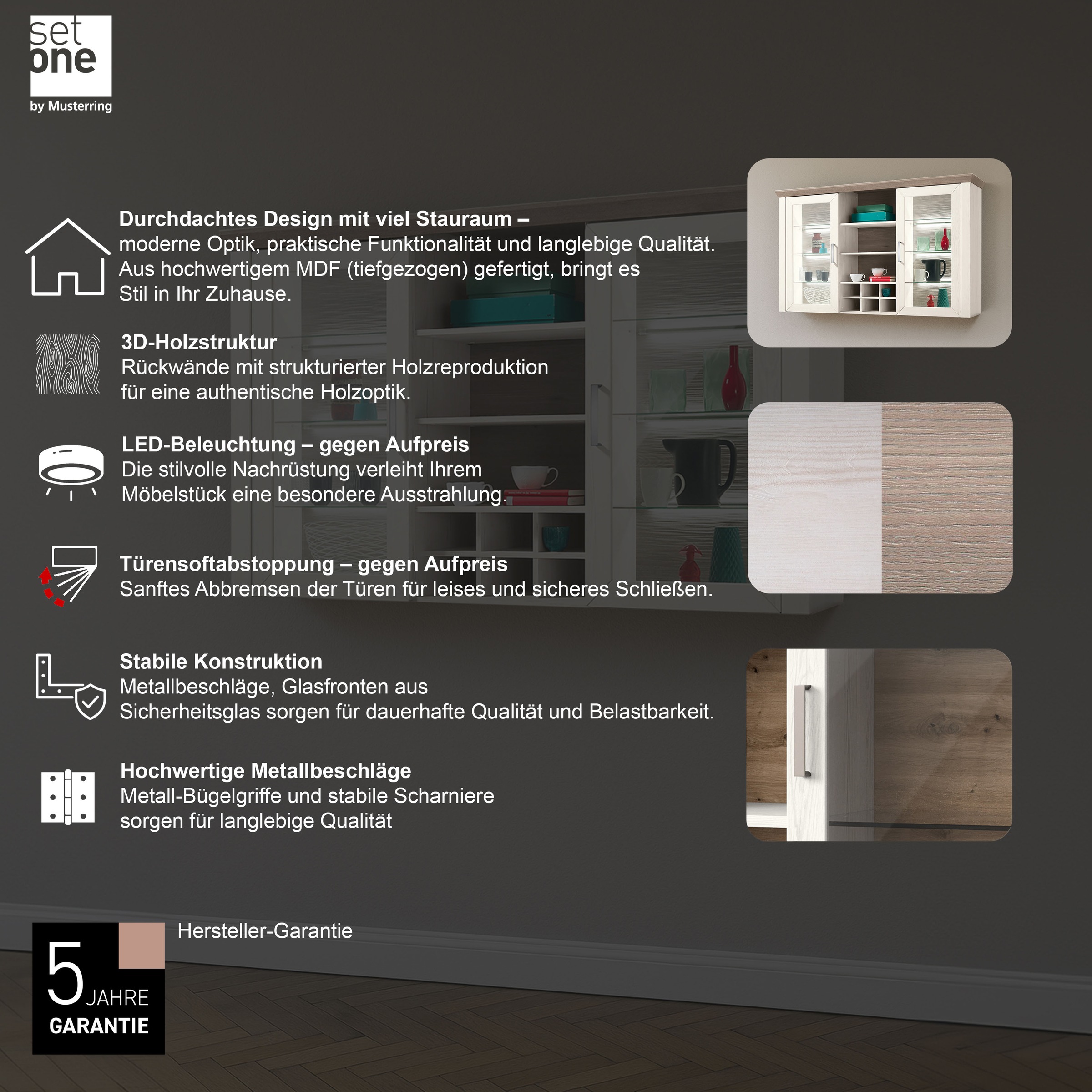 set one by Musterring Aufsatzschrank »York«, Typ 24, Glastüren und Flaschen günstig online kaufen