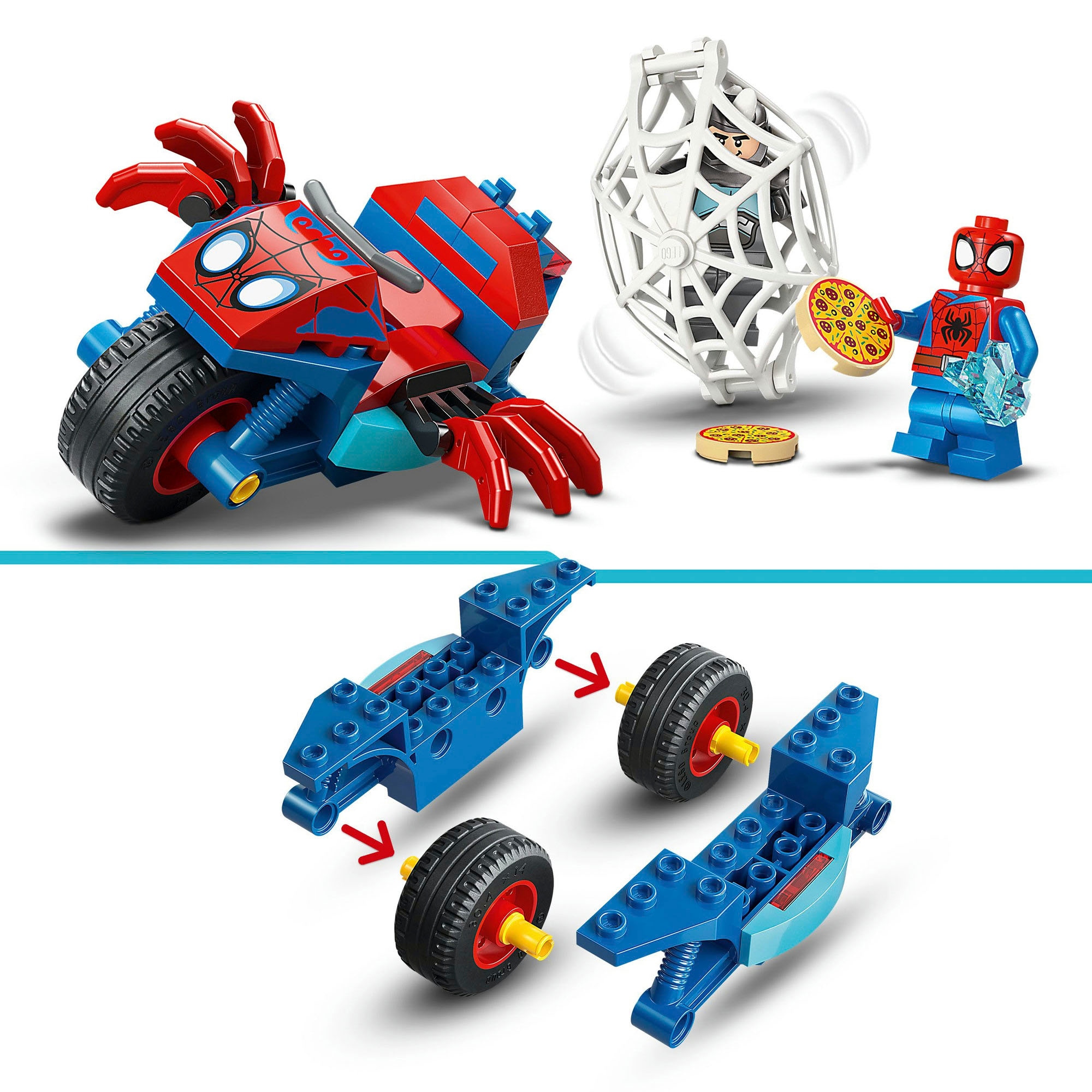 LEGO® Konstruktionsspielsteine »Spidey auf Motorrad vs. Rhino (11206), LEGO Spidey« Made in Europe