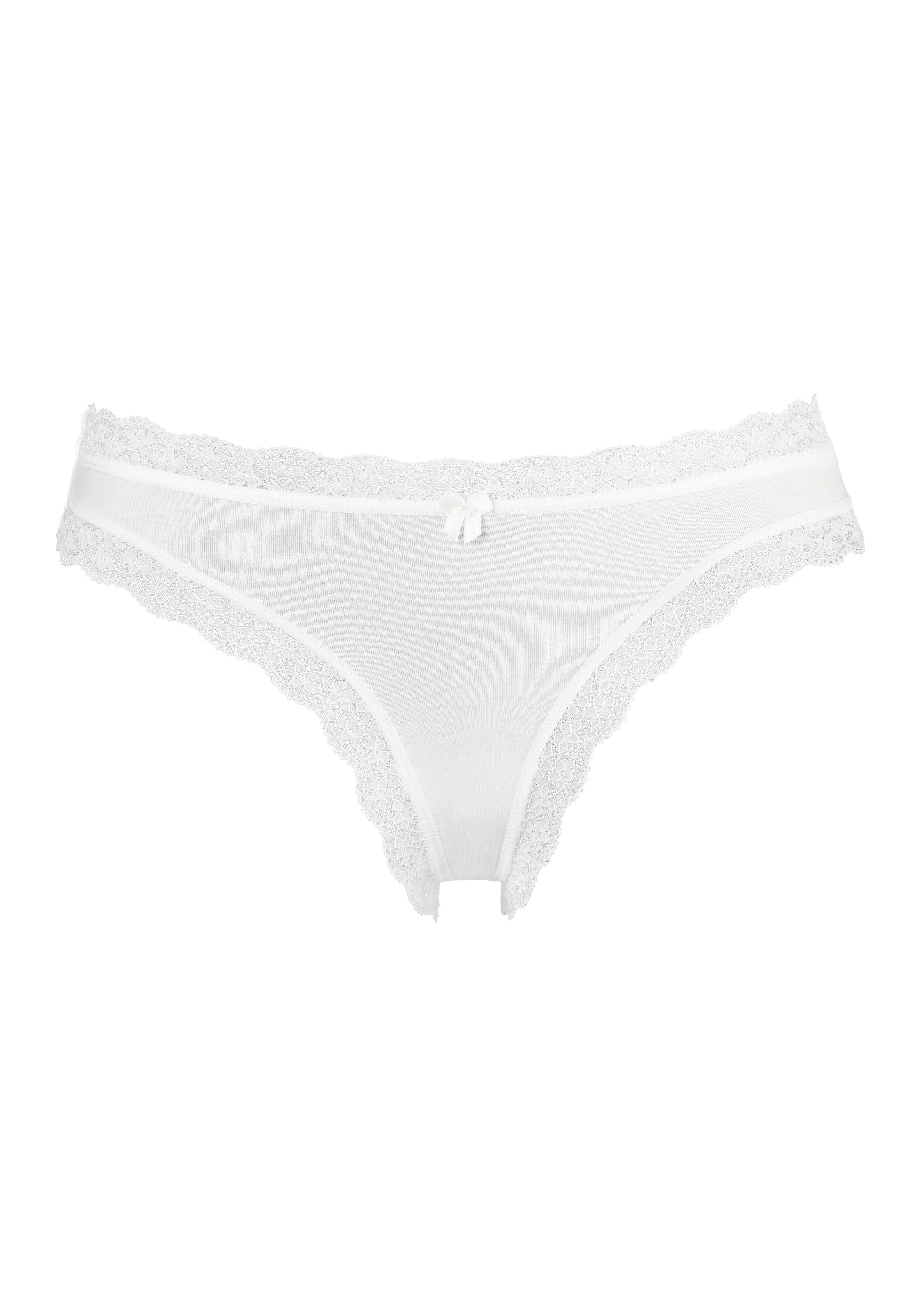 LASCANA String Packung, 3 Stk. mit floraler Spitze