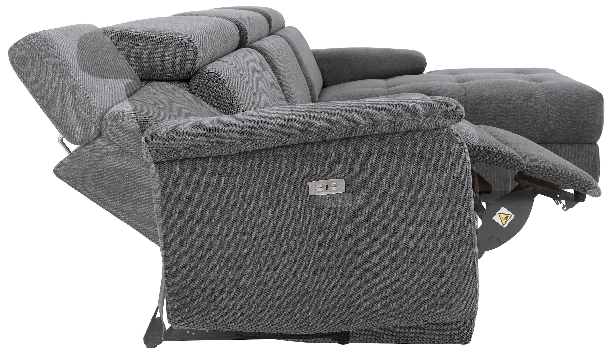 Home affaire Ecksofa »Binado, L-Form,«, mit manueller oder elektrischer Relaxfunktion mit USB-Anschluss