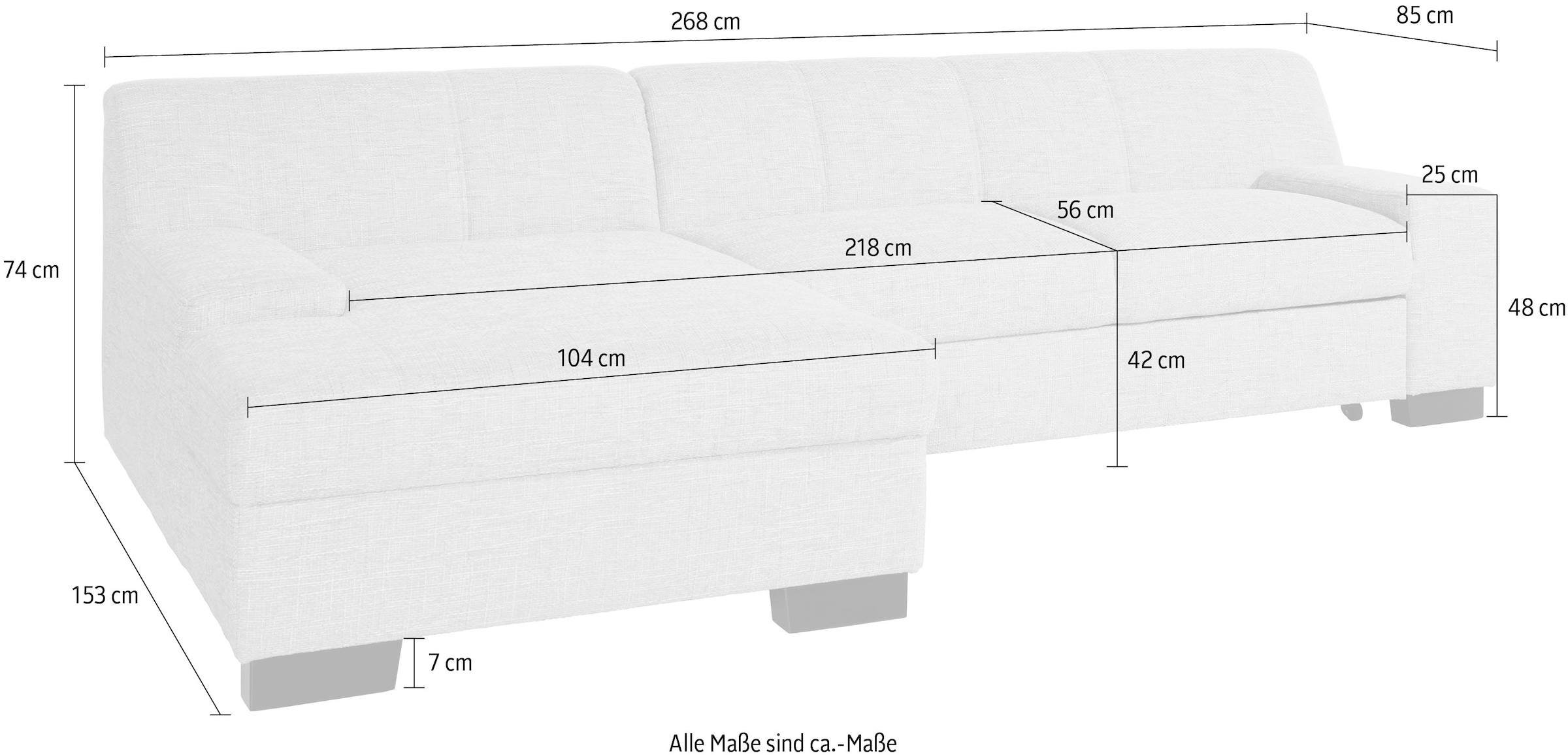 DOMO collection Ecksofa »Norma L-Form«, wahlweise mit Bettfunktion