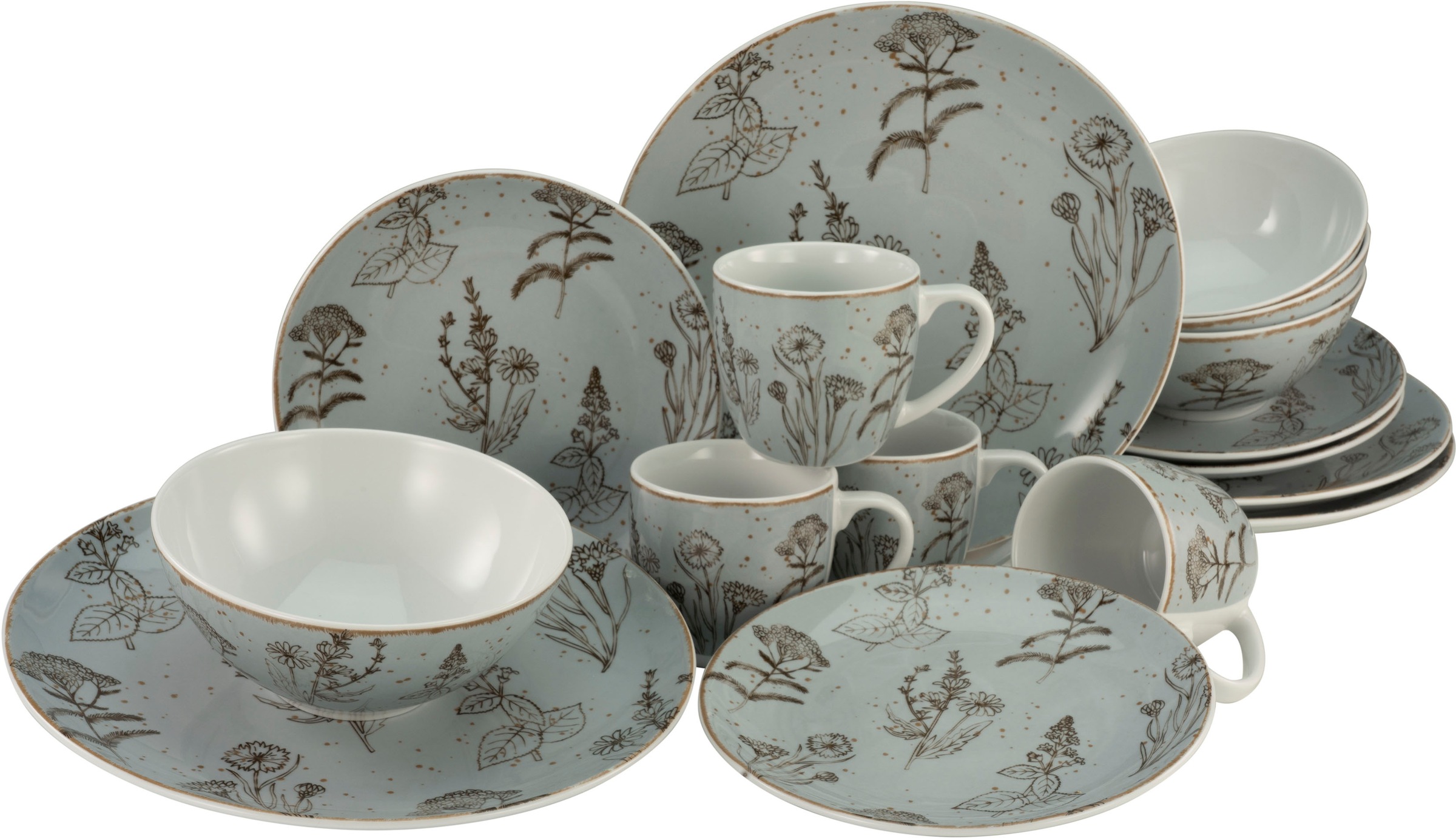 CreaTable Kombiservice »Geschirr-Set Vintage Flowers«, (Set, 16 tlg., Kaffe günstig online kaufen