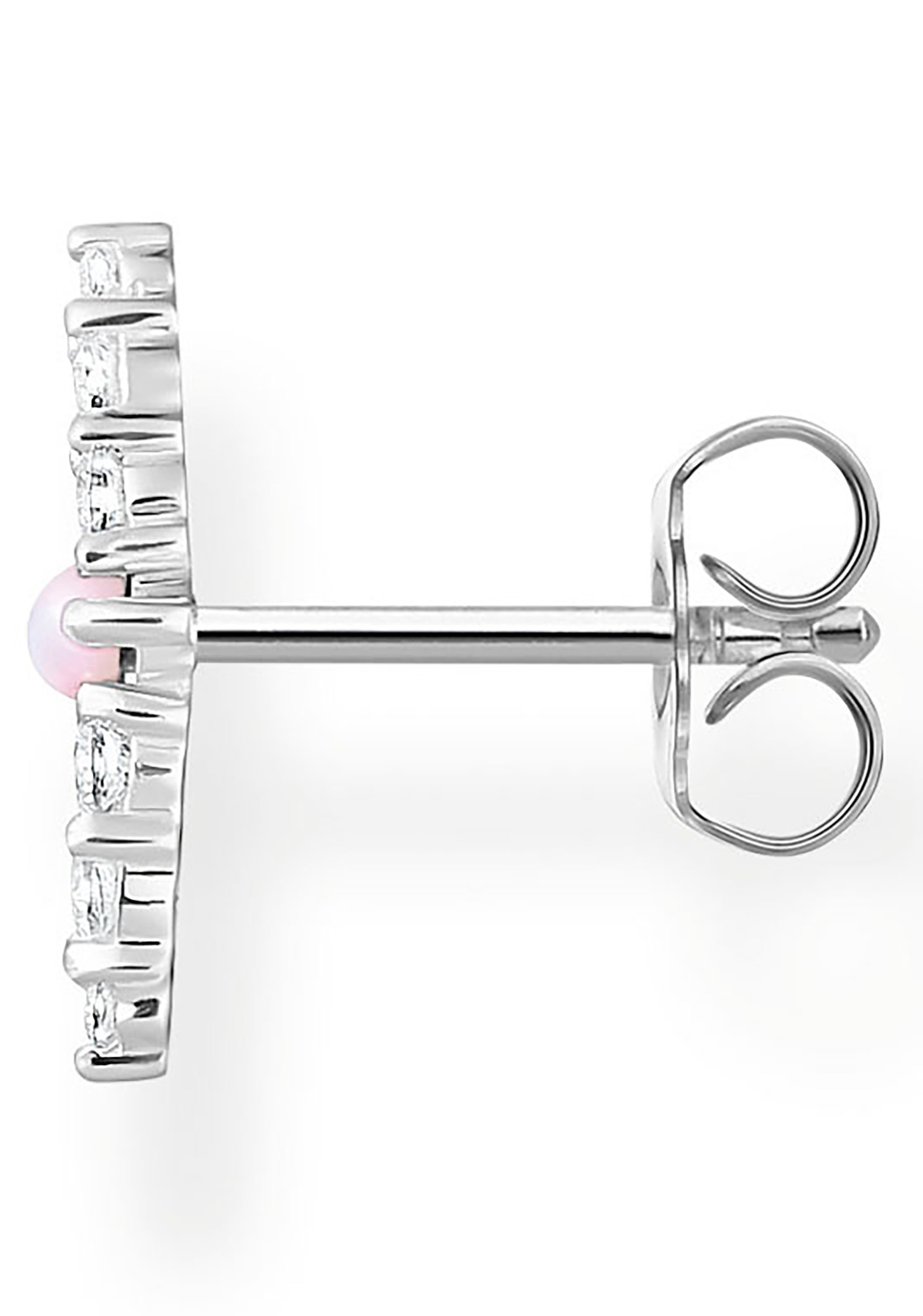 THOMAS SABO Single-Ohrstecker »Opal-Imitation, H2182-166-7«, mit Glas-Keramik Stein, Zirkonia (synth.)