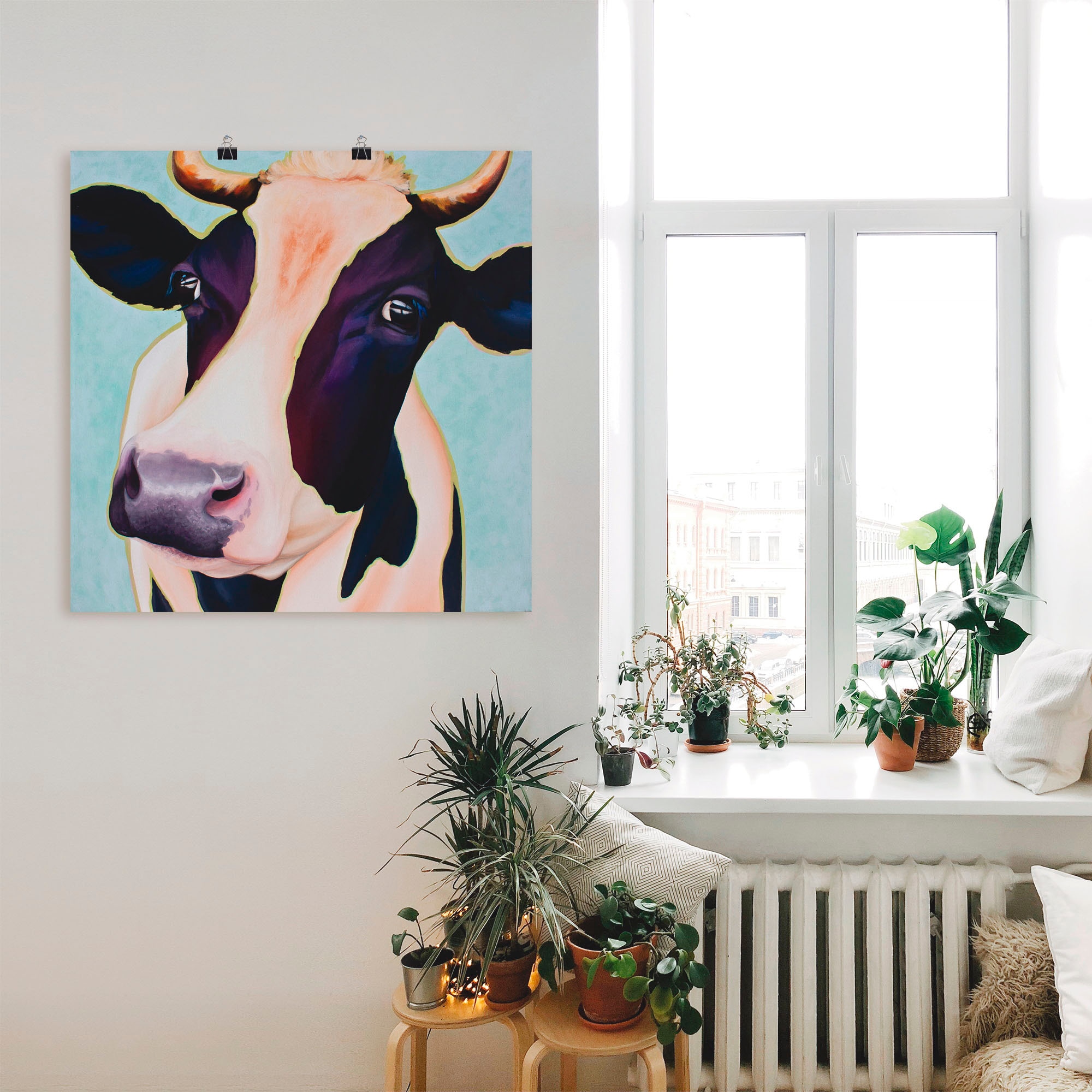 Artland Wandbild »Kuh Chantal«, Haustiere, (1 St.), als Leinwandbild, Wandaufkleber oder Poster in versch. Größen