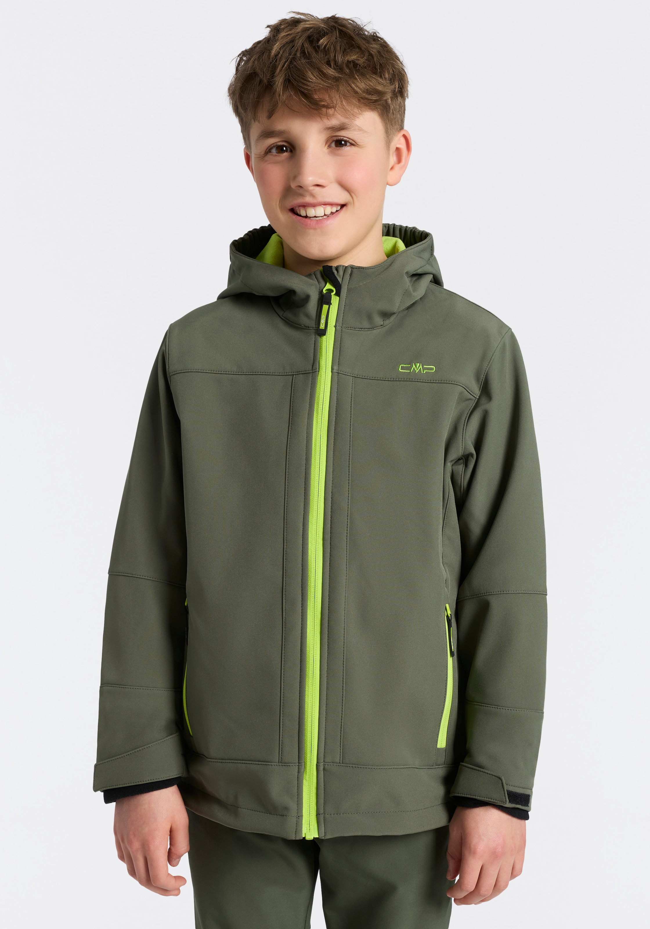 CMP Softshelljacke »KID  SOFTSHELL JACKET FIX HOOD« mit Kapuze mit Clima Protect Membran, wasserabweisend, atmungsaktiv