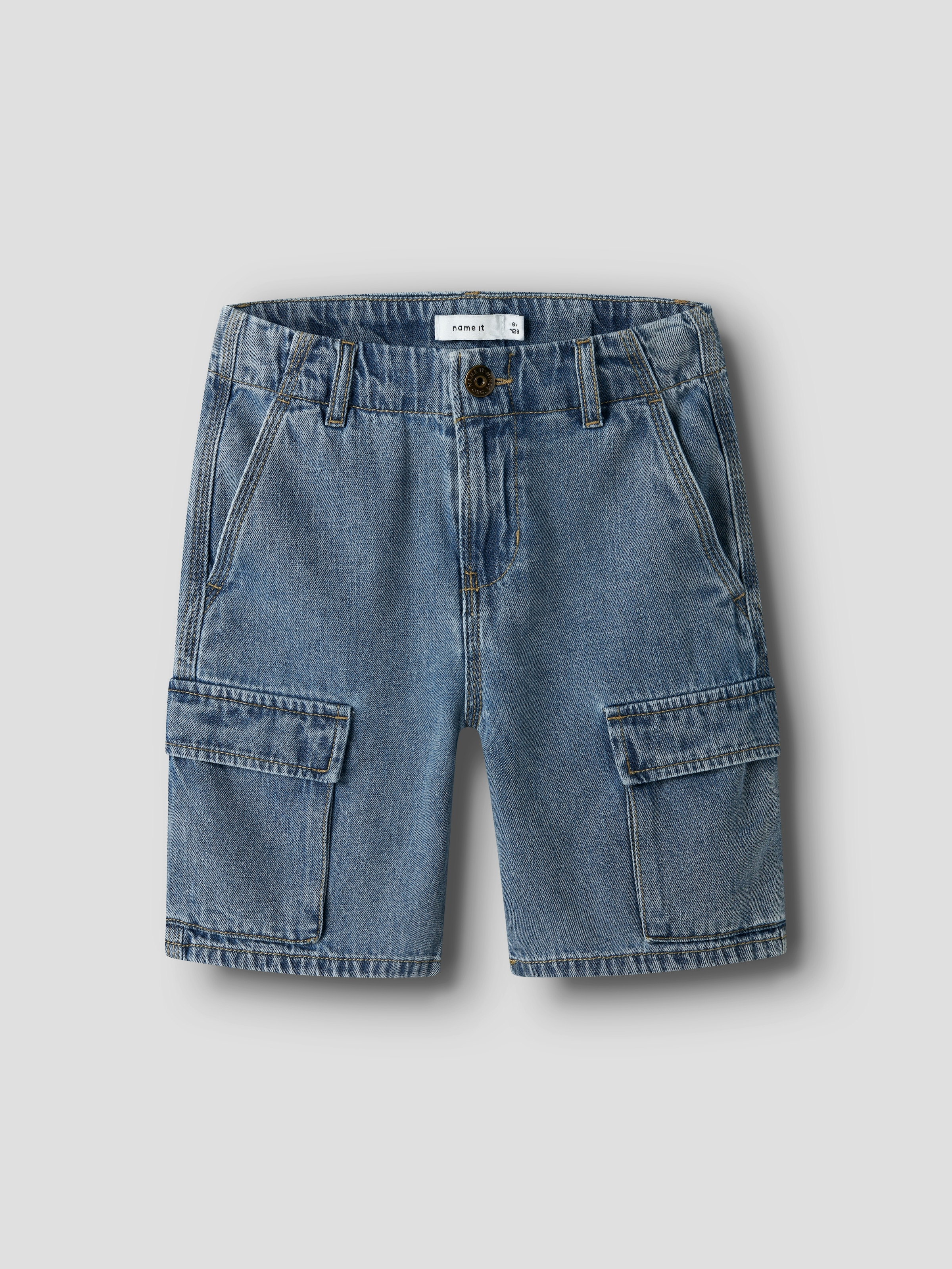 Name It Jeansshorts »NKMRYAN L DNM CARGO SHORTS 8250-OZ« Baumwolle, verstellbarer Bund, Used Look
