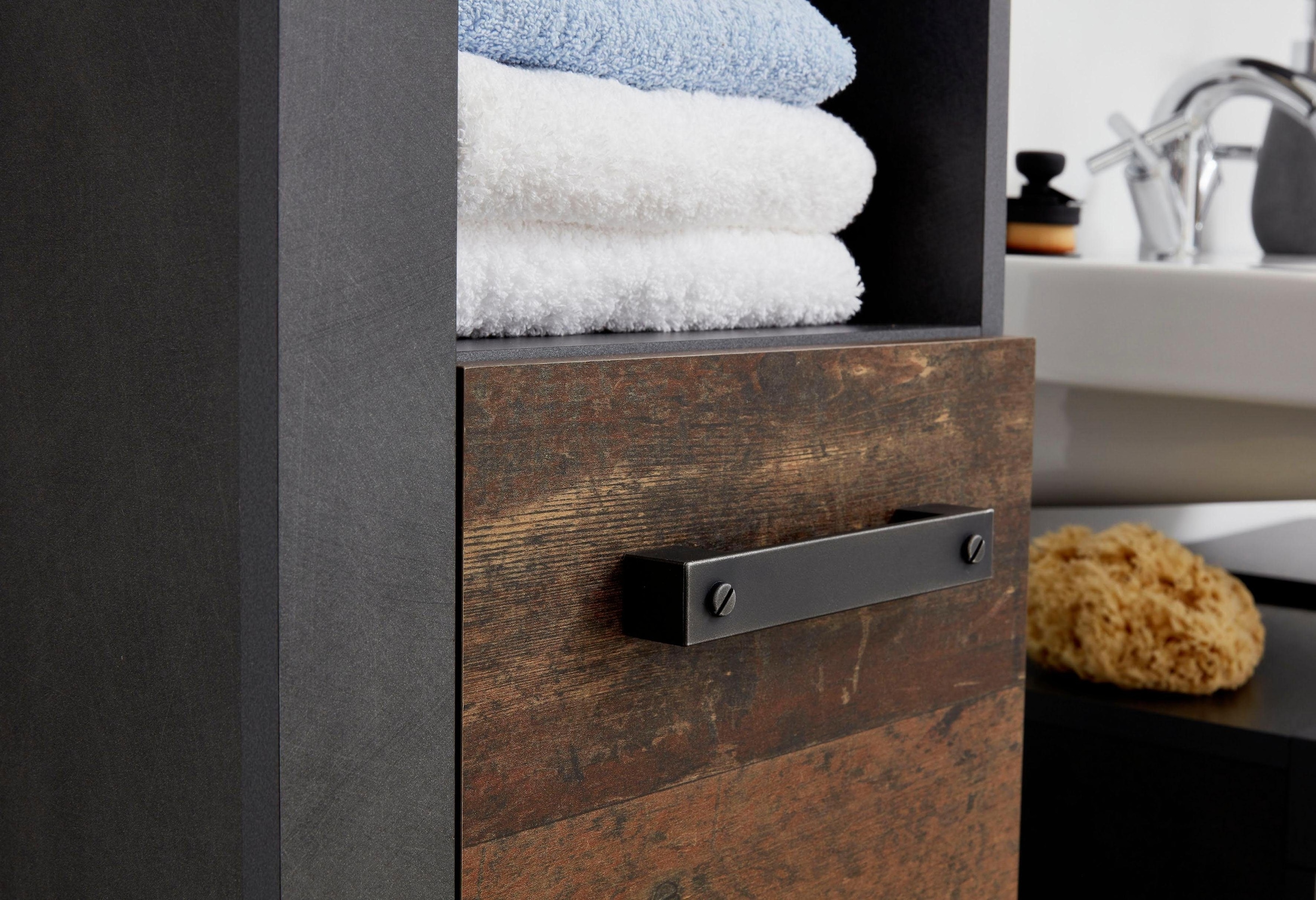 INOSIGN Unterschrank »Ilana«, Badschrank im modernen Industrial Style - Maße (B/T/H) 36/31/81 cm