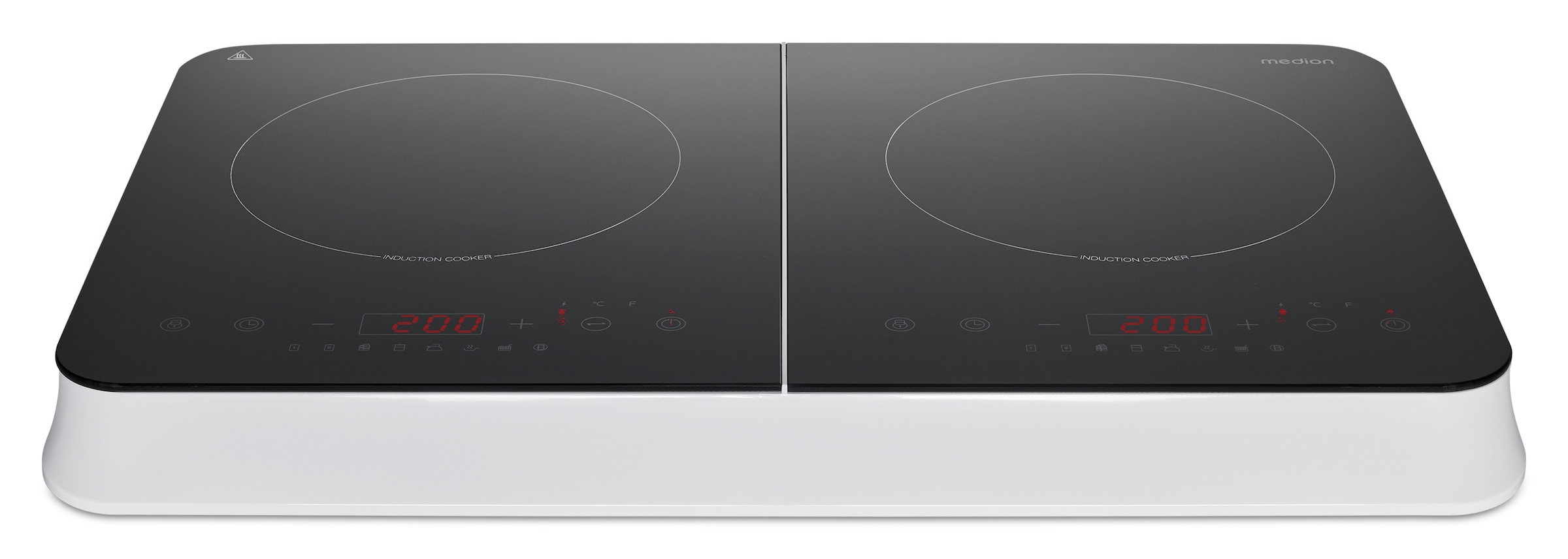 Medion® Doppel-Induktionskochplatte »MD 18493, 3500 W Induktionsleistung, automatische Topferkennung, Timer«, Temperaturbereich 60 - 240°, Sensor-Touch-Display
