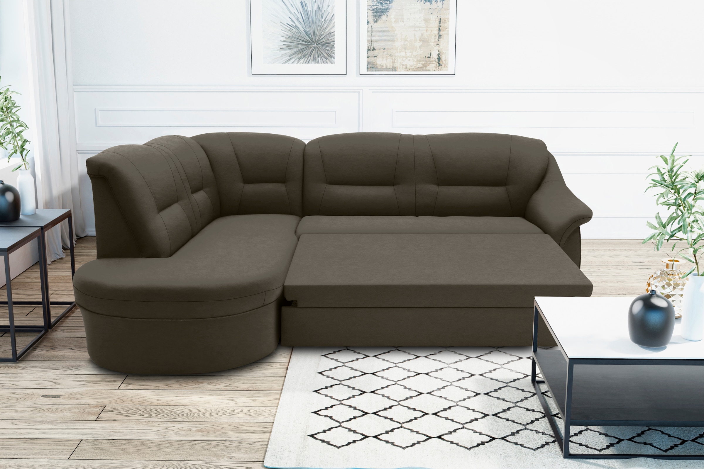 DOMO collection Ecksofa »Faenza für kleine Räume, Stellmaße 232,176cm, komf günstig online kaufen