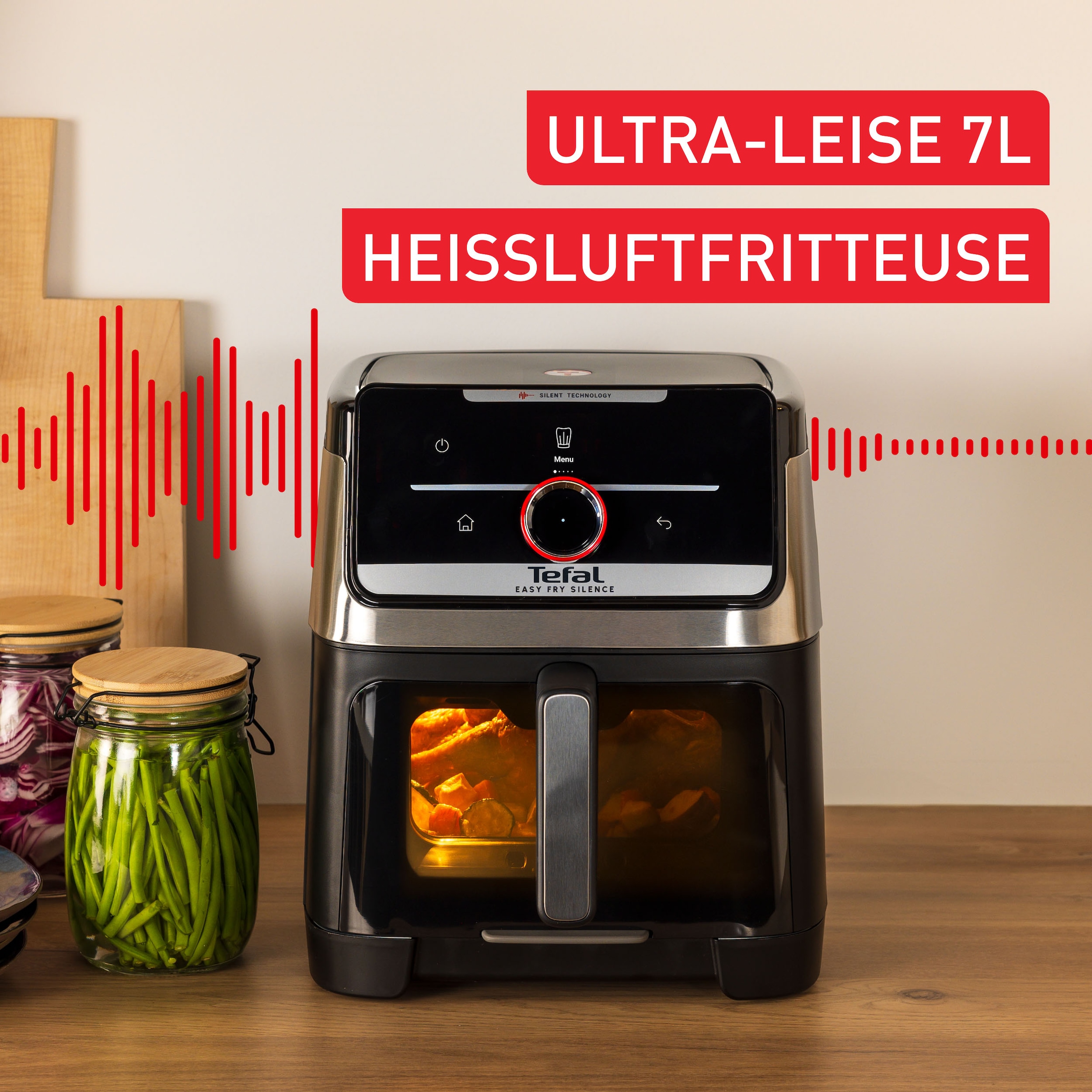 Tefal Heißluftfritteuse »Easy Fry Smart & Silence XXL« 1800 W