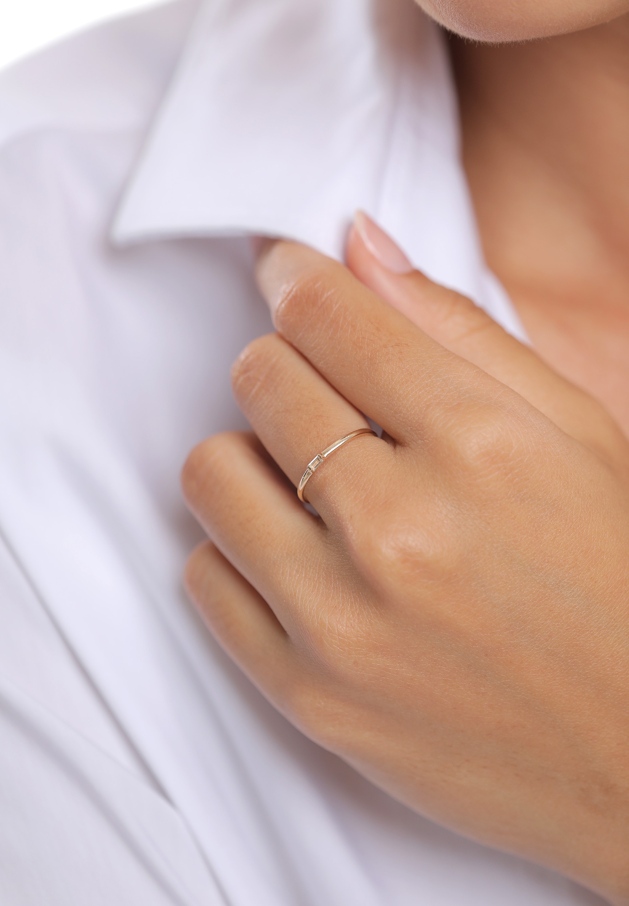 Elli Premium Verlobungsring »Stabelring Topas Rechteck Verlobung 585 Gelbgold«