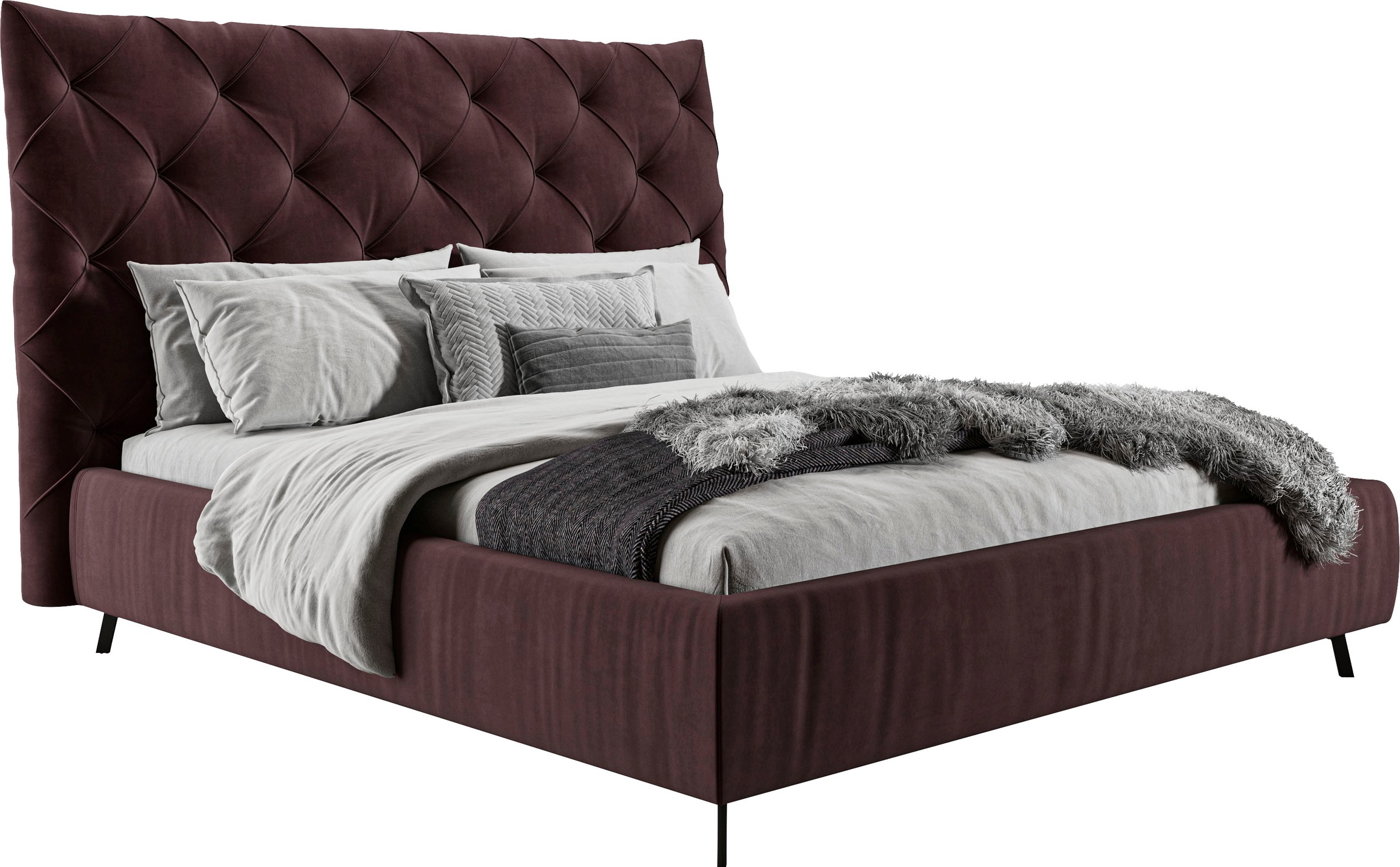 Leonique Polsterbett "Maxime, in 4 Breiten bis 200cm, auch in Leder" Kopfte günstig online kaufen