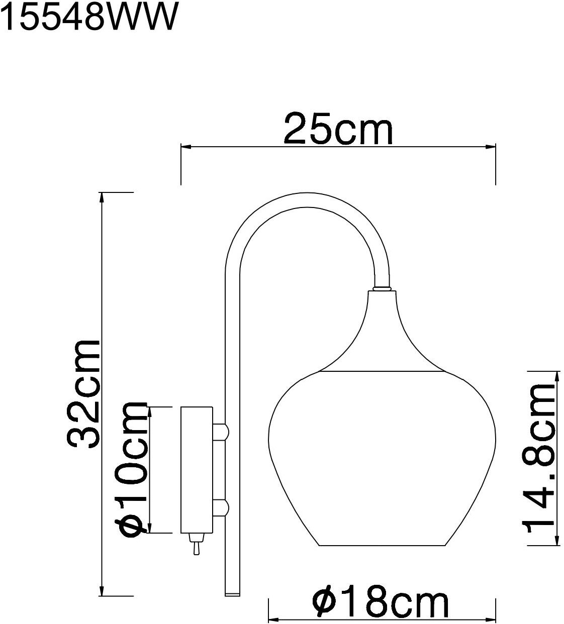 GLOBO LIGHTING Wandleuchte »MAXY« E27 1 Stk. Wandlampe/Metall/Glas Dekorillen/Lichtschein: abwärts/weiß chrom