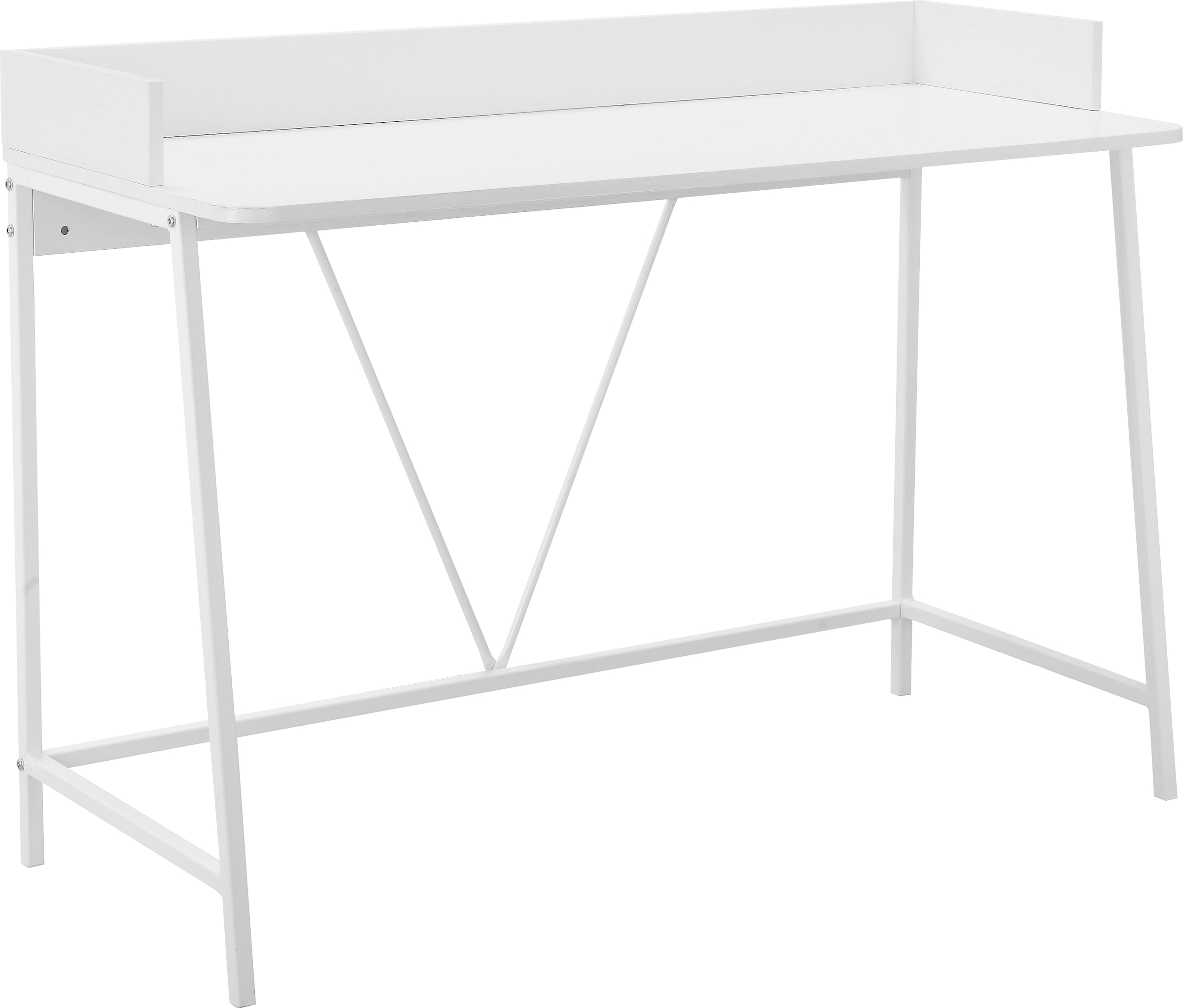 Schreibtisch »Jullian«, (1 St.), weißes Gestell aus Metall, Breite 120 cm